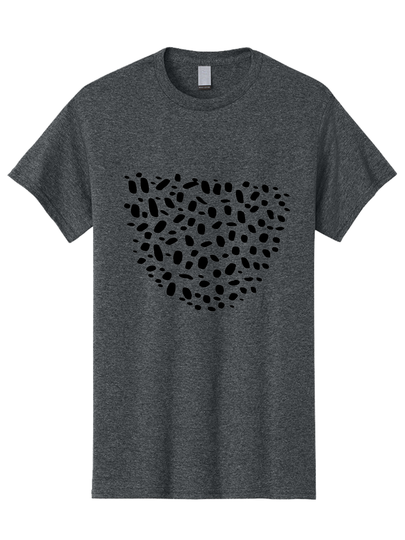 Black-Stones-Heart Men'S Graphic Tee, 100% Cotton, Comfortable Casual Summer Wear, Machine Washable, Black Stones, Heart Shape, Scattered Stones, Modern Design, Abstract Art, Symbolic Heart, Minimalist Style -  Aaa396