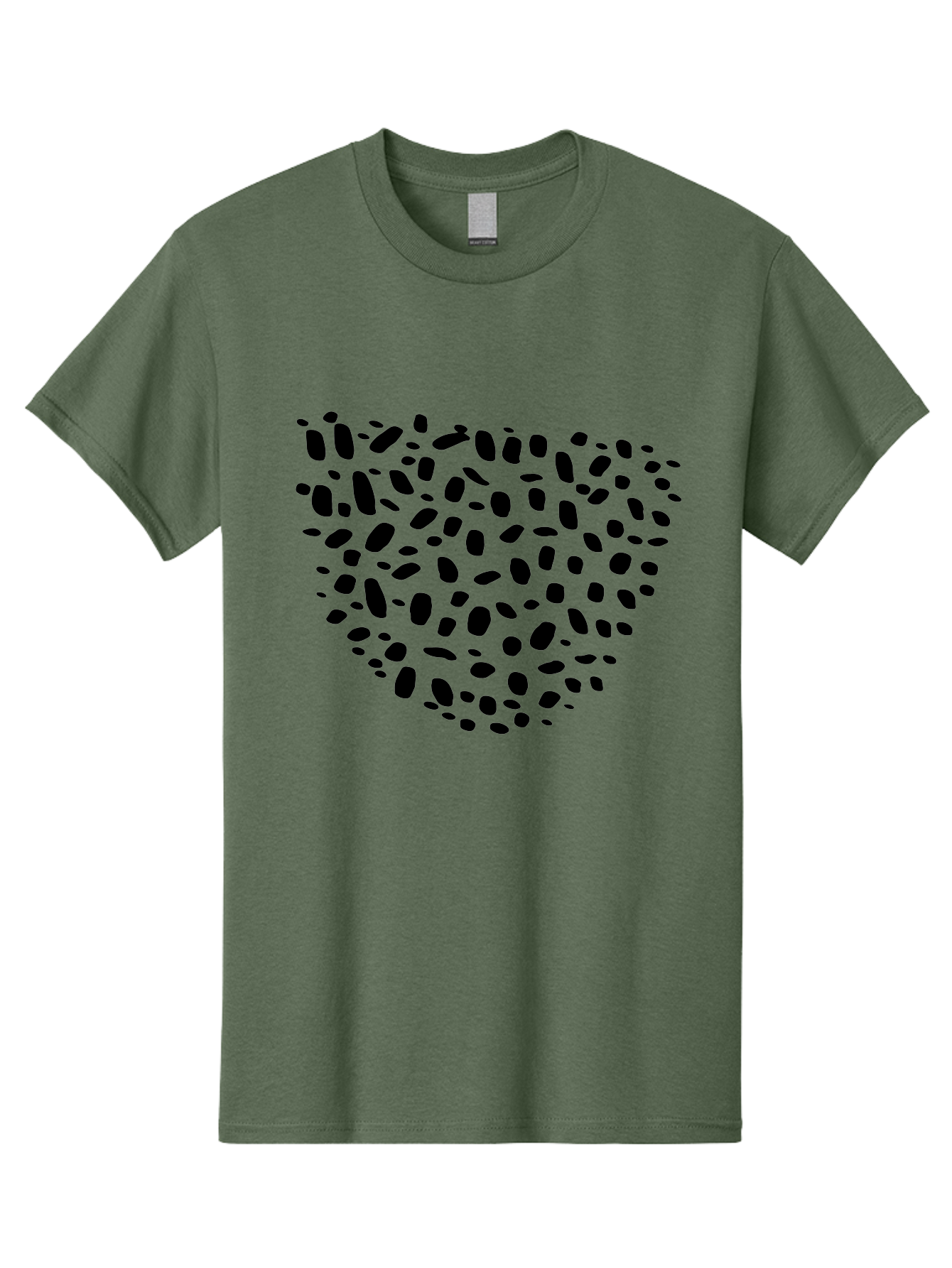 Black-Stones-Heart Men'S Graphic Tee, 100% Cotton, Comfortable Casual Summer Wear, Machine Washable, Black Stones, Heart Shape, Scattered Stones, Modern Design, Abstract Art, Symbolic Heart, Minimalist Style -  Aaa396