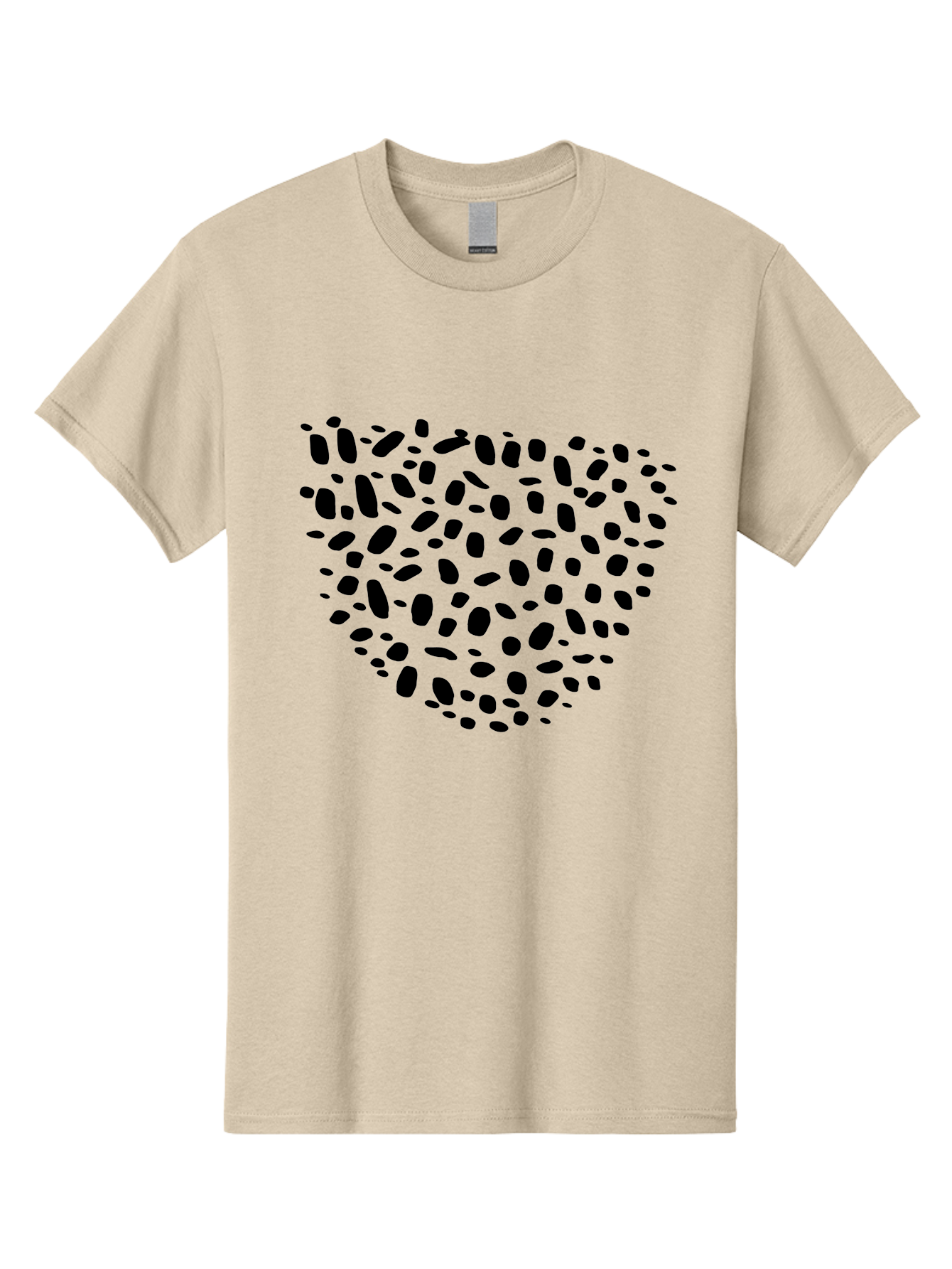Black-Stones-Heart Men'S Graphic Tee, 100% Cotton, Comfortable Casual Summer Wear, Machine Washable, Black Stones, Heart Shape, Scattered Stones, Modern Design, Abstract Art, Symbolic Heart, Minimalist Style -  Aaa396