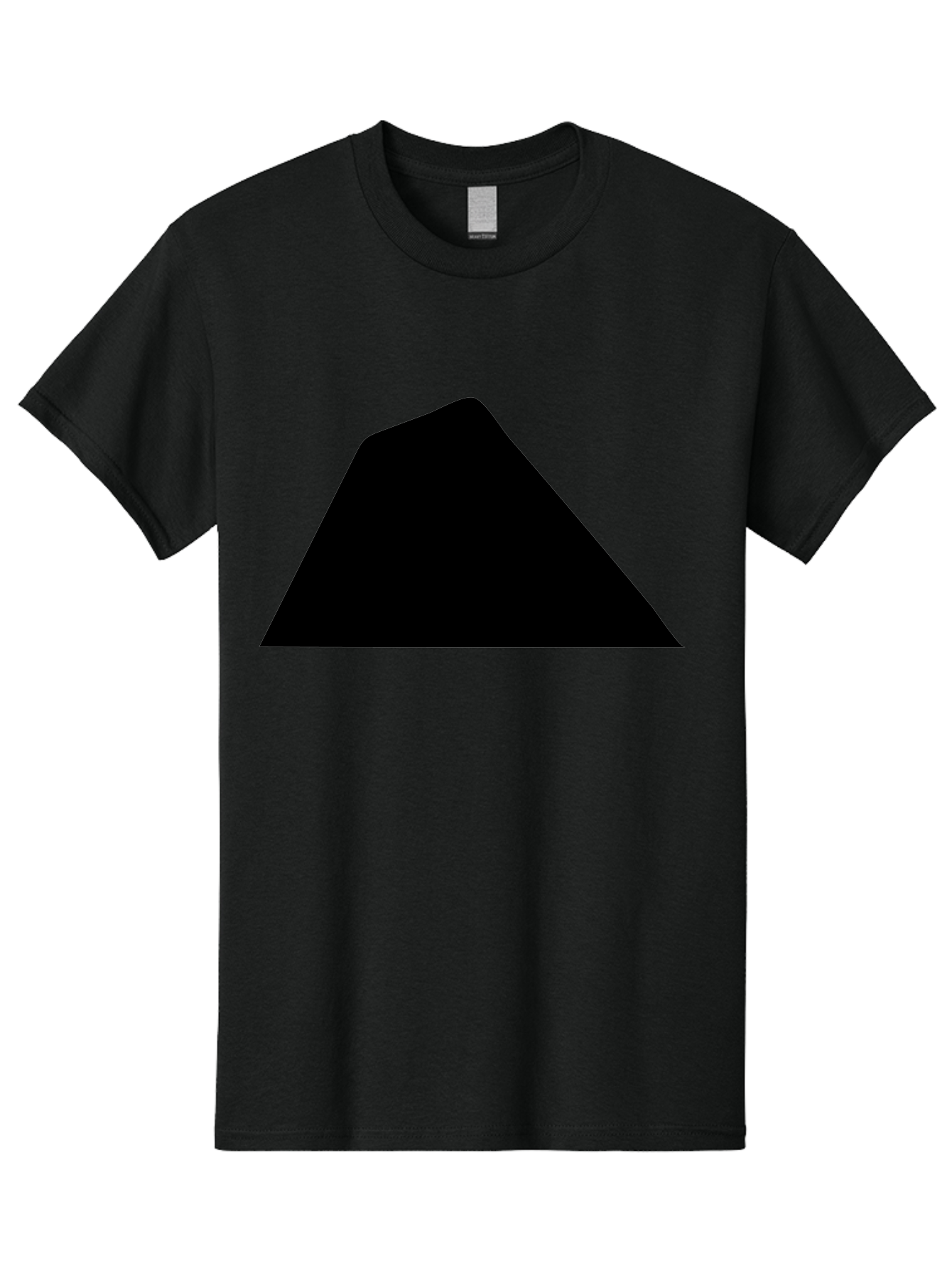 Black-Trapezoid Men'S Graphic Tee, 100% Cotton, Comfortable Casual Summer Wear, Machine Washable, Triangle Shape, Geometric Figure, Abstract Design, Simple Shape, Minimalist Art, Bold Graphic, Modern Icon, Graphic Element -  Aaa397