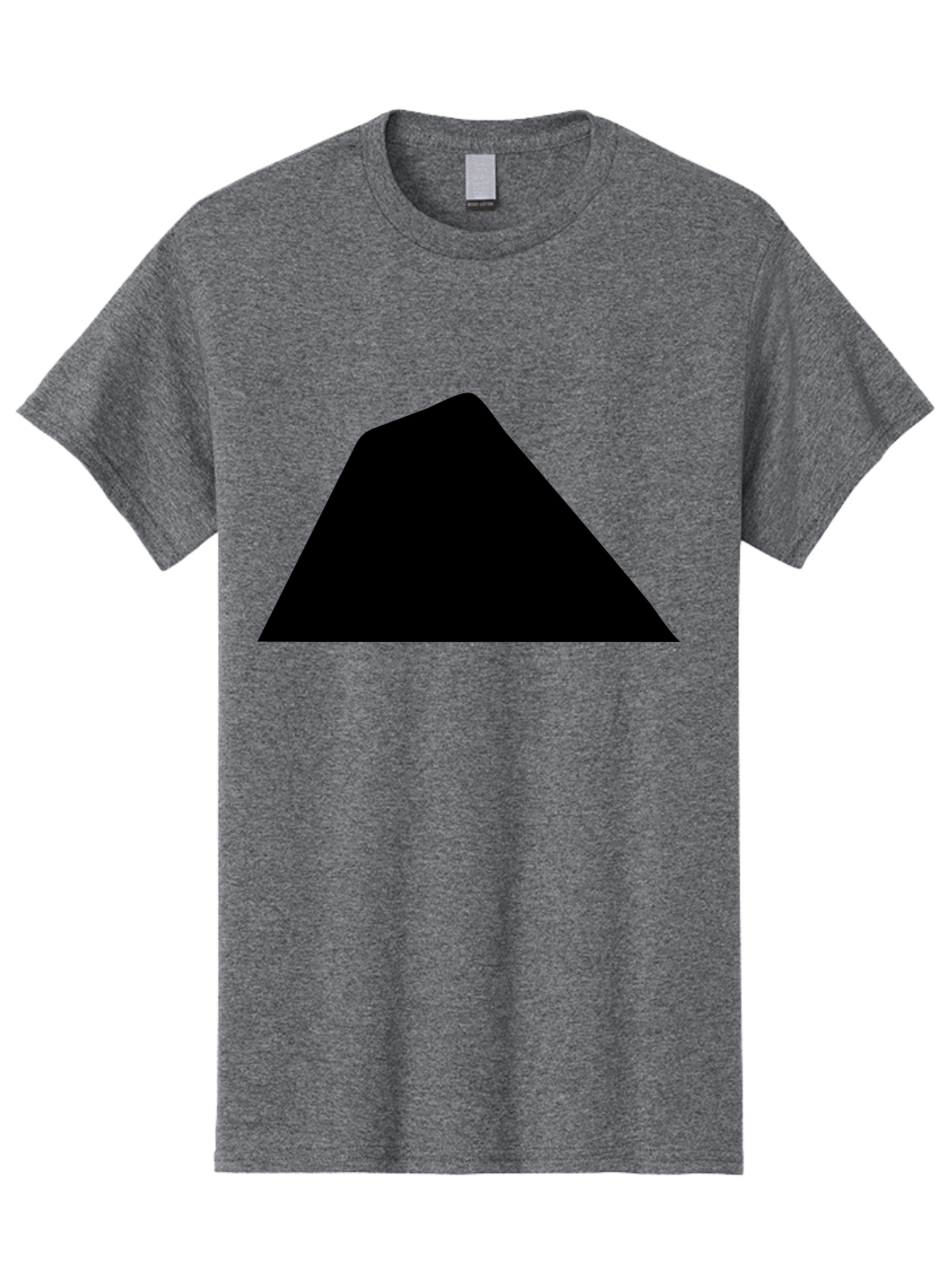 Black-Trapezoid Men'S Graphic Tee, 100% Cotton, Comfortable Casual Summer Wear, Machine Washable, Triangle Shape, Geometric Figure, Abstract Design, Simple Shape, Minimalist Art, Bold Graphic, Modern Icon, Graphic Element -  Aaa397