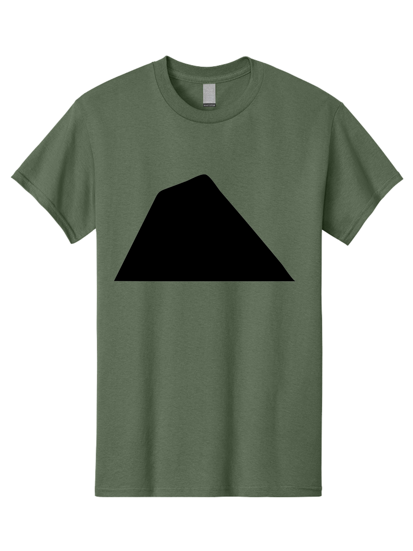 Black-Trapezoid Men'S Graphic Tee, 100% Cotton, Comfortable Casual Summer Wear, Machine Washable, Triangle Shape, Geometric Figure, Abstract Design, Simple Shape, Minimalist Art, Bold Graphic, Modern Icon, Graphic Element -  Aaa397