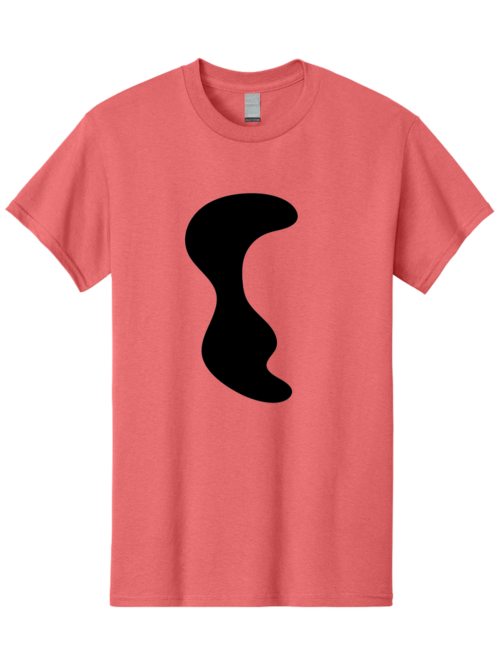 Black-Wavy-Shape Men'S Graphic Tee, 100% Cotton, Comfortable Casual Summer Wear, Machine Washable, Abstract Black Shape, Fluid Design, Modern Art, Sleek Silhouette, Minimalist Graphics, Dynamic Curve -  Aaa399