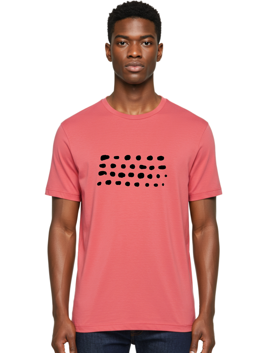 Braille-Text Men'S Graphic Tee, 100% Cotton, Comfortable Casual Summer Wear, Machine Washable, Braille Dots, Tactile Writing, Accessible Design, Assistive Technology, Visual Impairment, Disability Awareness, Raised Dots -  Aaa400