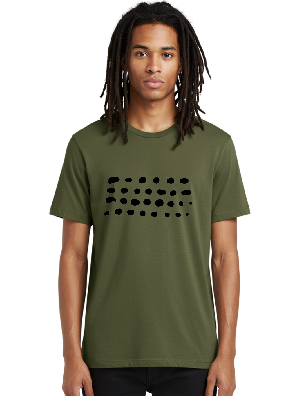 Braille-Text Men'S Graphic Tee, 100% Cotton, Comfortable Casual Summer Wear, Machine Washable, Braille Dots, Tactile Writing, Accessible Design, Assistive Technology, Visual Impairment, Disability Awareness, Raised Dots -  Aaa400