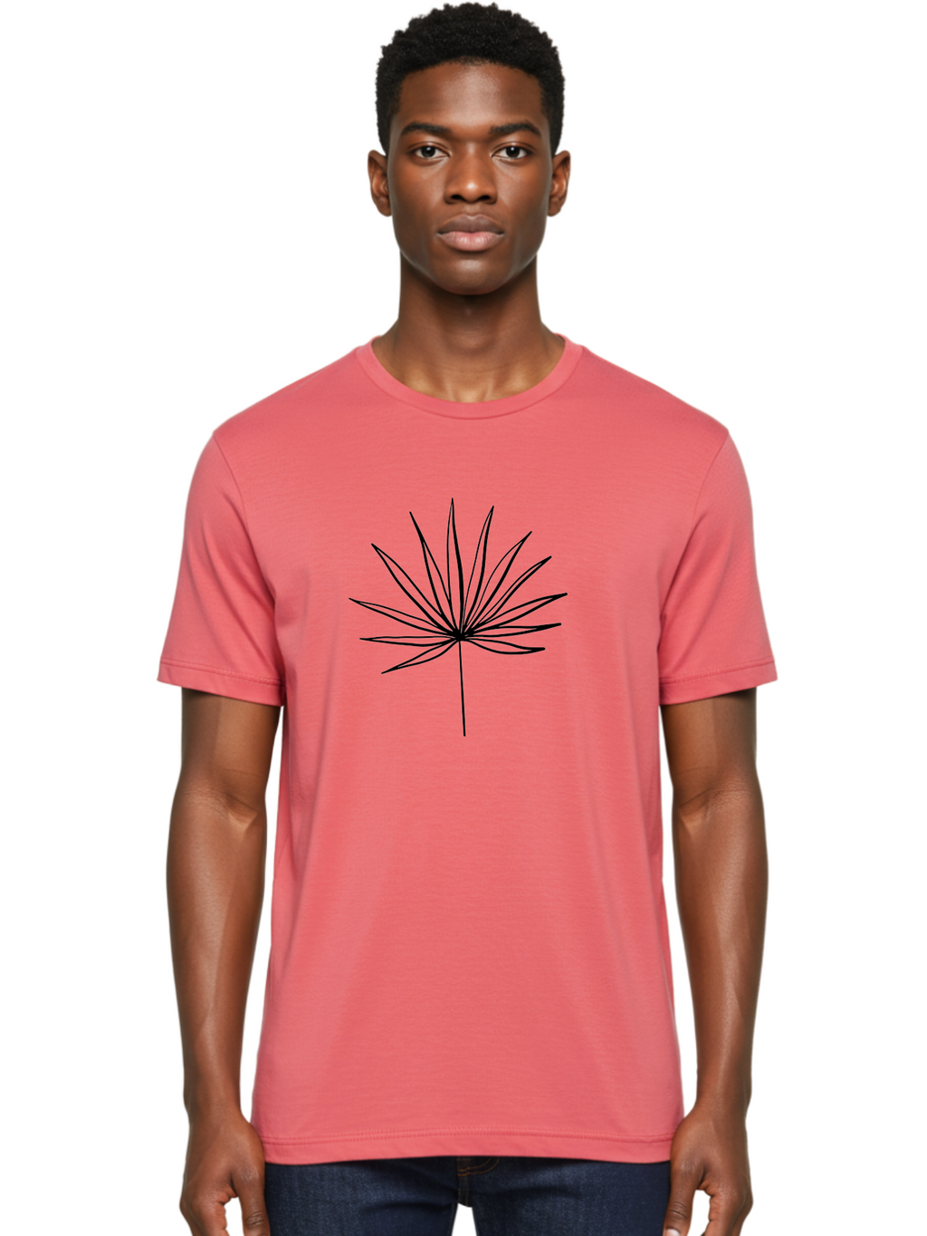 Cannabis-Leaf-1 Men'S Graphic Tee, 100% Cotton, Comfortable Casual Summer Wear, Machine Washable, Marijuana Leaf, Cannabis Symbol, Black Silhouette, Minimalist Design, Simple Graphics, Leafy Pattern, Modern Illustration, Sleek Lines -  Aaa406