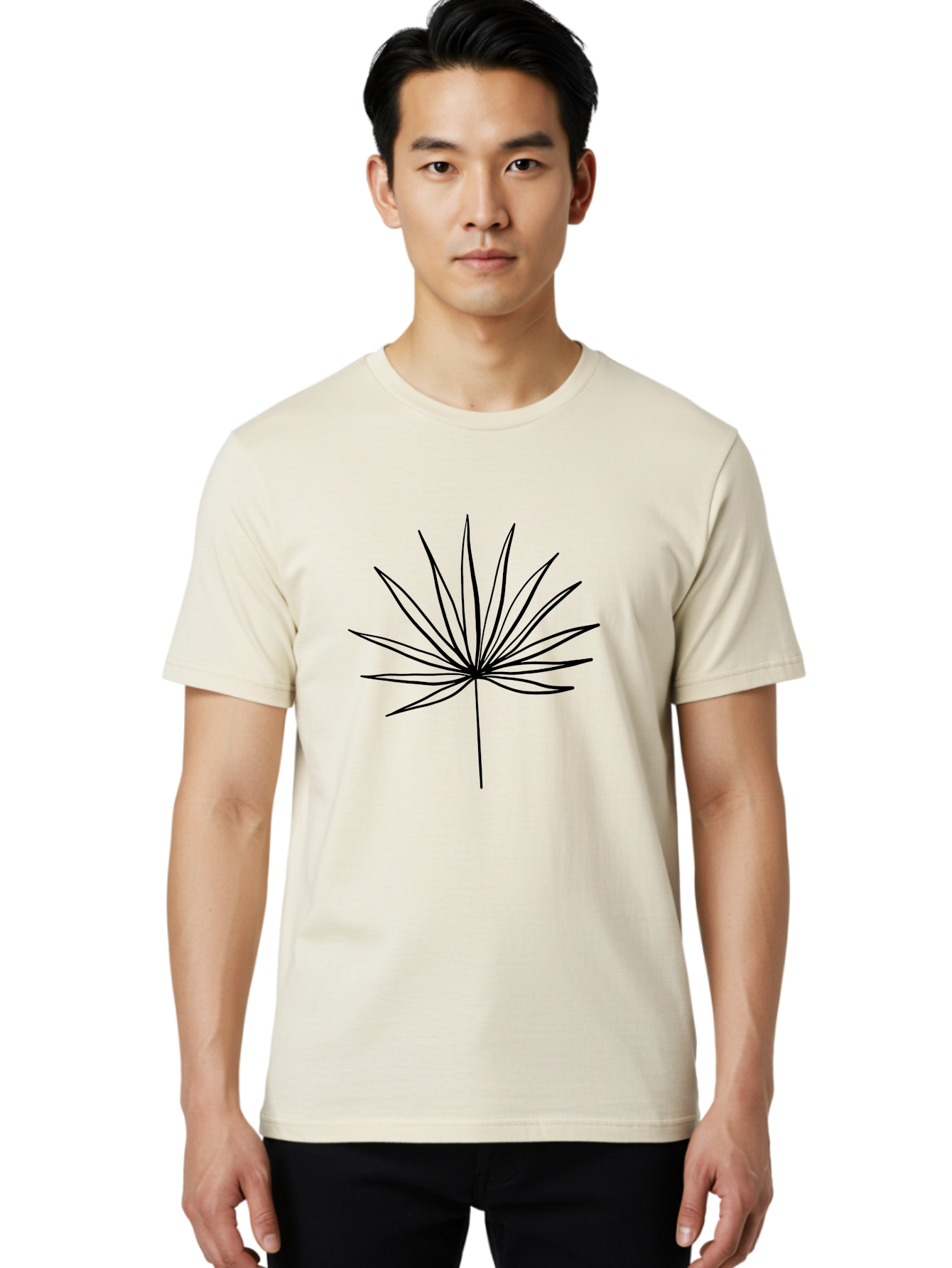 Cannabis-Leaf-1 Men'S Graphic Tee, 100% Cotton, Comfortable Casual Summer Wear, Machine Washable, Marijuana Leaf, Cannabis Symbol, Black Silhouette, Minimalist Design, Simple Graphics, Leafy Pattern, Modern Illustration, Sleek Lines -  Aaa406