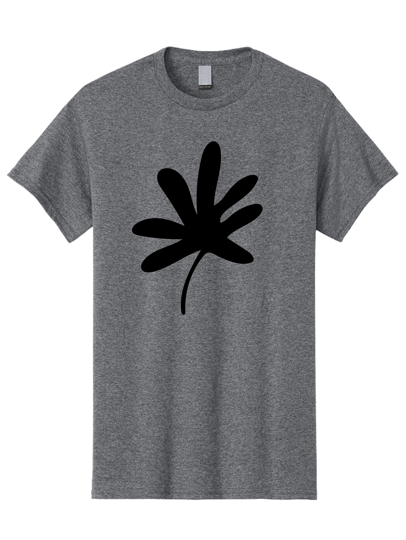 Cannabis-Leaf-2 Men'S Graphic Tee, 100% Cotton, Comfortable Casual Summer Wear, Machine Washable, Cannabis Leaf, Marijuana Symbol, Seven Pointed Leaf, Black Silhouette, Simple Design, Graphic Icon, Cannabis Culture, Weed Leaf -  Aaa407
