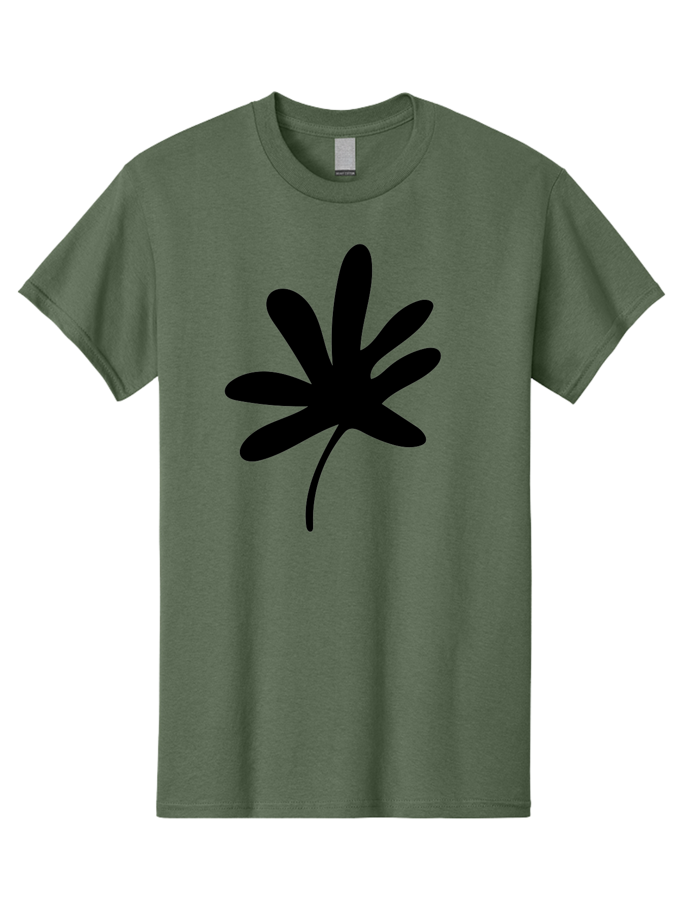 Cannabis-Leaf-2 Men'S Graphic Tee, 100% Cotton, Comfortable Casual Summer Wear, Machine Washable, Cannabis Leaf, Marijuana Symbol, Seven Pointed Leaf, Black Silhouette, Simple Design, Graphic Icon, Cannabis Culture, Weed Leaf -  Aaa407