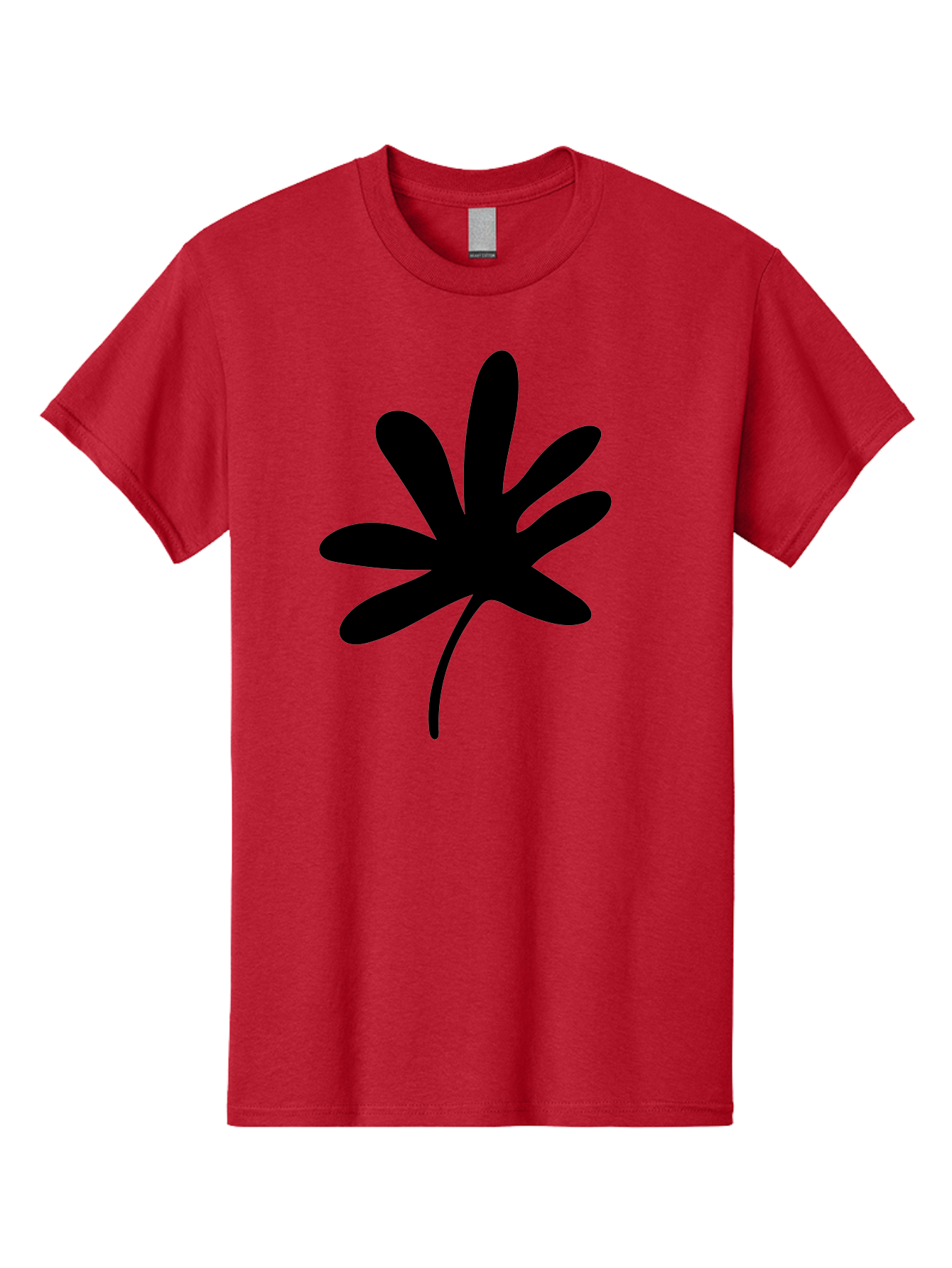 Cannabis-Leaf-2 Men'S Graphic Tee, 100% Cotton, Comfortable Casual Summer Wear, Machine Washable, Cannabis Leaf, Marijuana Symbol, Seven Pointed Leaf, Black Silhouette, Simple Design, Graphic Icon, Cannabis Culture, Weed Leaf -  Aaa407