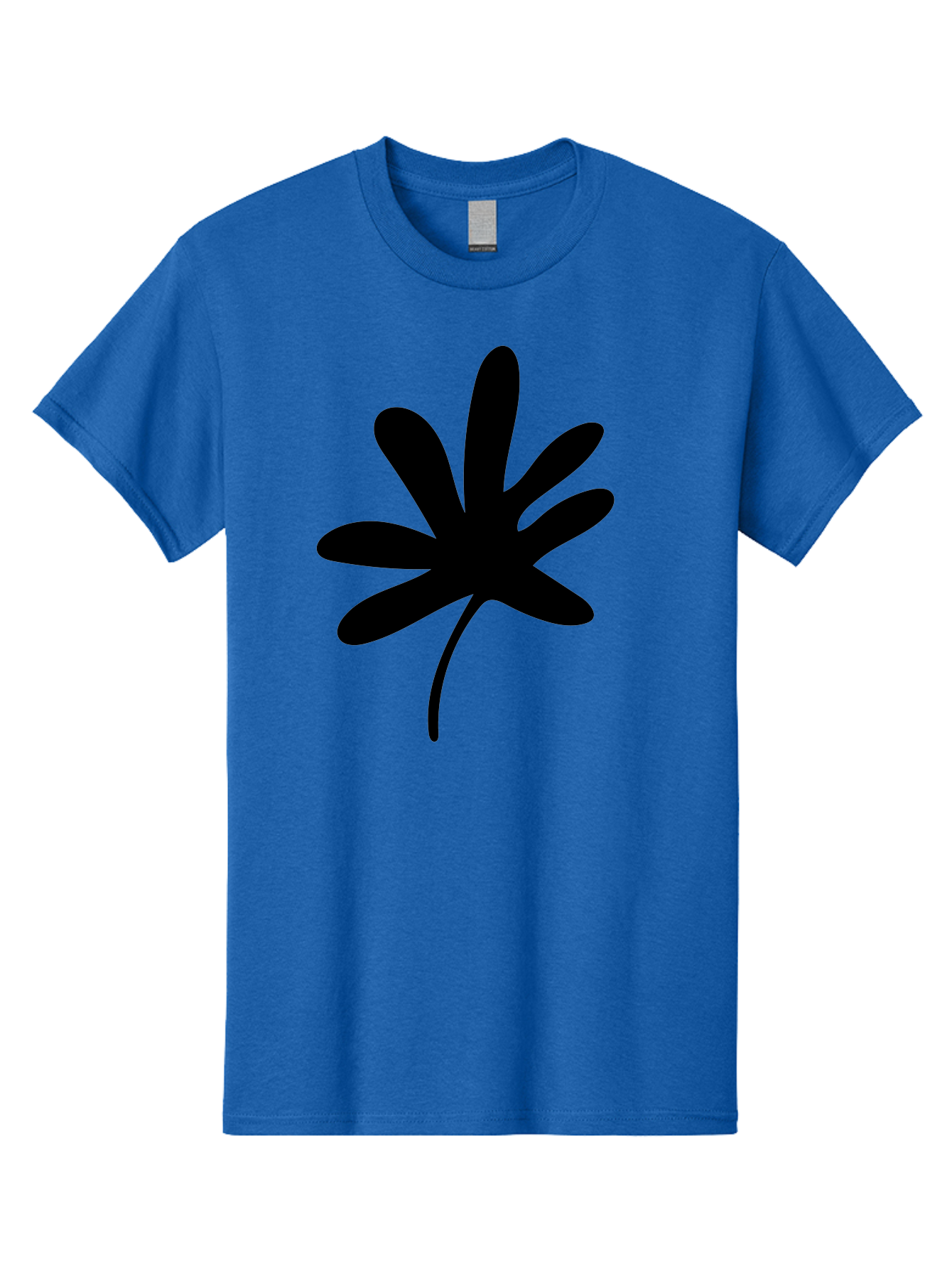 Cannabis-Leaf-2 Men'S Graphic Tee, 100% Cotton, Comfortable Casual Summer Wear, Machine Washable, Cannabis Leaf, Marijuana Symbol, Seven Pointed Leaf, Black Silhouette, Simple Design, Graphic Icon, Cannabis Culture, Weed Leaf -  Aaa407