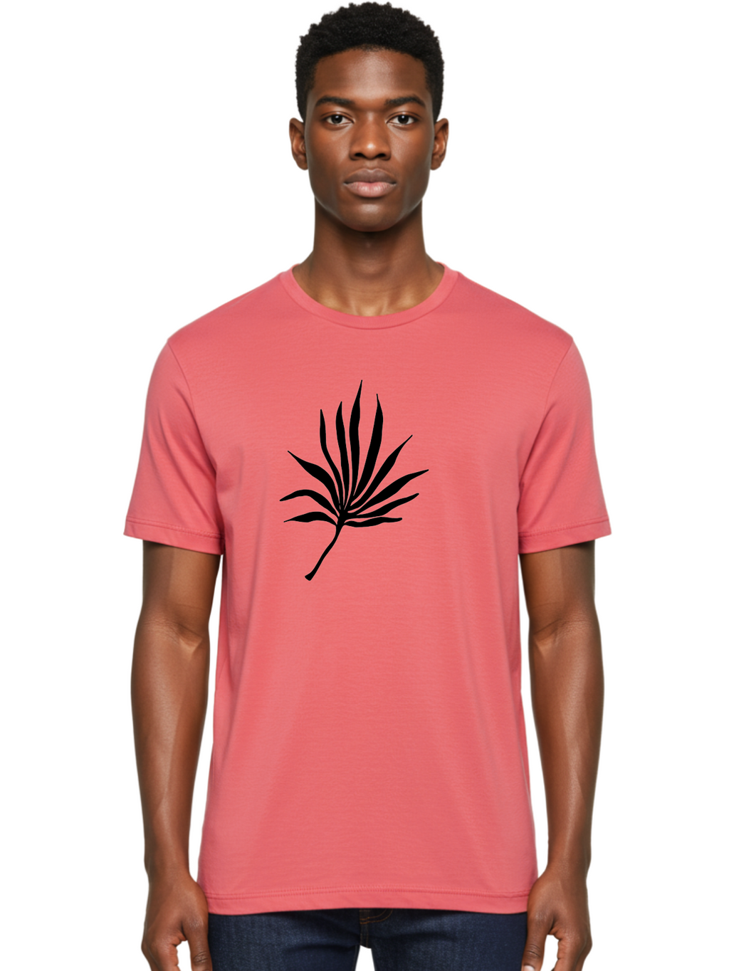 Cannabis-Leaf-3 Men'S Graphic Tee, 100% Cotton, Comfortable Casual Summer Wear, Machine Washable, Cannabis Leaf, Marijuana Leaf, Black Silhouette, Plant Illustration, Leafy Graphic, Cannabis Symbol, Weed Icon, Simple Design, Minimalist Art, -  Aaa408