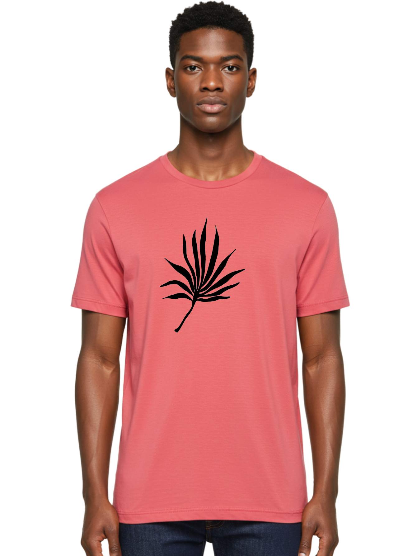 Cannabis-Leaf-3 Men'S Graphic Tee, 100% Cotton, Comfortable Casual Summer Wear, Machine Washable, Cannabis Leaf, Marijuana Leaf, Black Silhouette, Plant Illustration, Leafy Graphic, Cannabis Symbol, Weed Icon, Simple Design, Minimalist Art, -  Aaa408