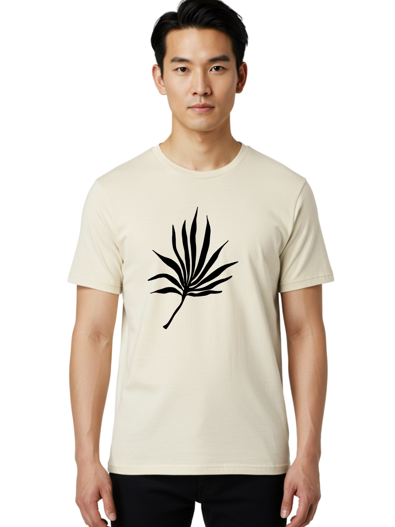 Cannabis-Leaf-3 Men'S Graphic Tee, 100% Cotton, Comfortable Casual Summer Wear, Machine Washable, Cannabis Leaf, Marijuana Leaf, Black Silhouette, Plant Illustration, Leafy Graphic, Cannabis Symbol, Weed Icon, Simple Design, Minimalist Art, -  Aaa408