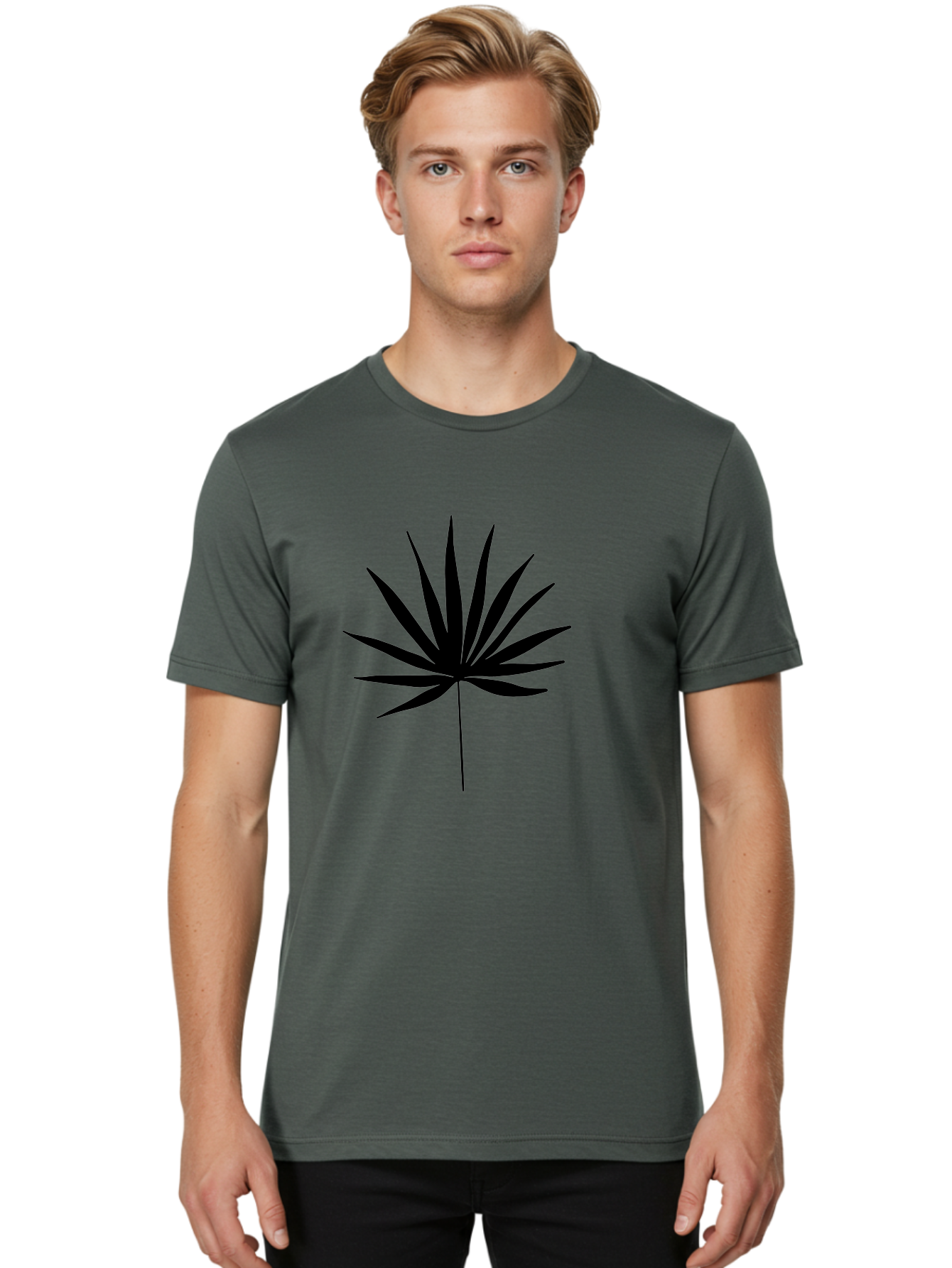 Cannabis-Leaf-4 Men'S Graphic Tee, 100% Cotton, Comfortable Casual Summer Wear, Machine Washable, Cannabis Leaf Silhouette, Marijuana Leaf Icon, Black Cannabis Symbol, Leafy Graphic Design, Cannabis Culture, Pot Leaf Artwork, -  Aaa409