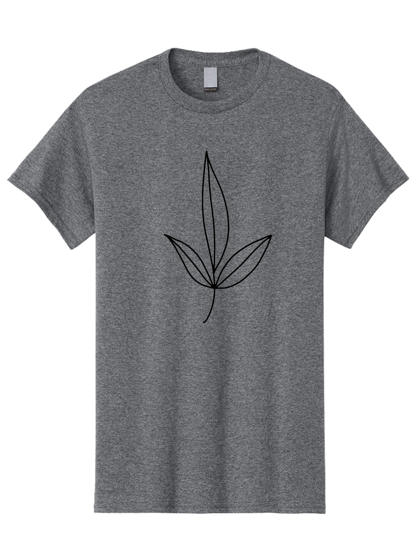 Cannabis-Leaf Men'S Graphic Tee, 100% Cotton, Comfortable Casual Summer Wear, Machine Washable, Cannabis Leaf, Marijuana Symbol, Minimalist Design, Simple Shapes, Black Outline, Cannabis Culture, Herb Icon, Simple Graphics -  Aaa410