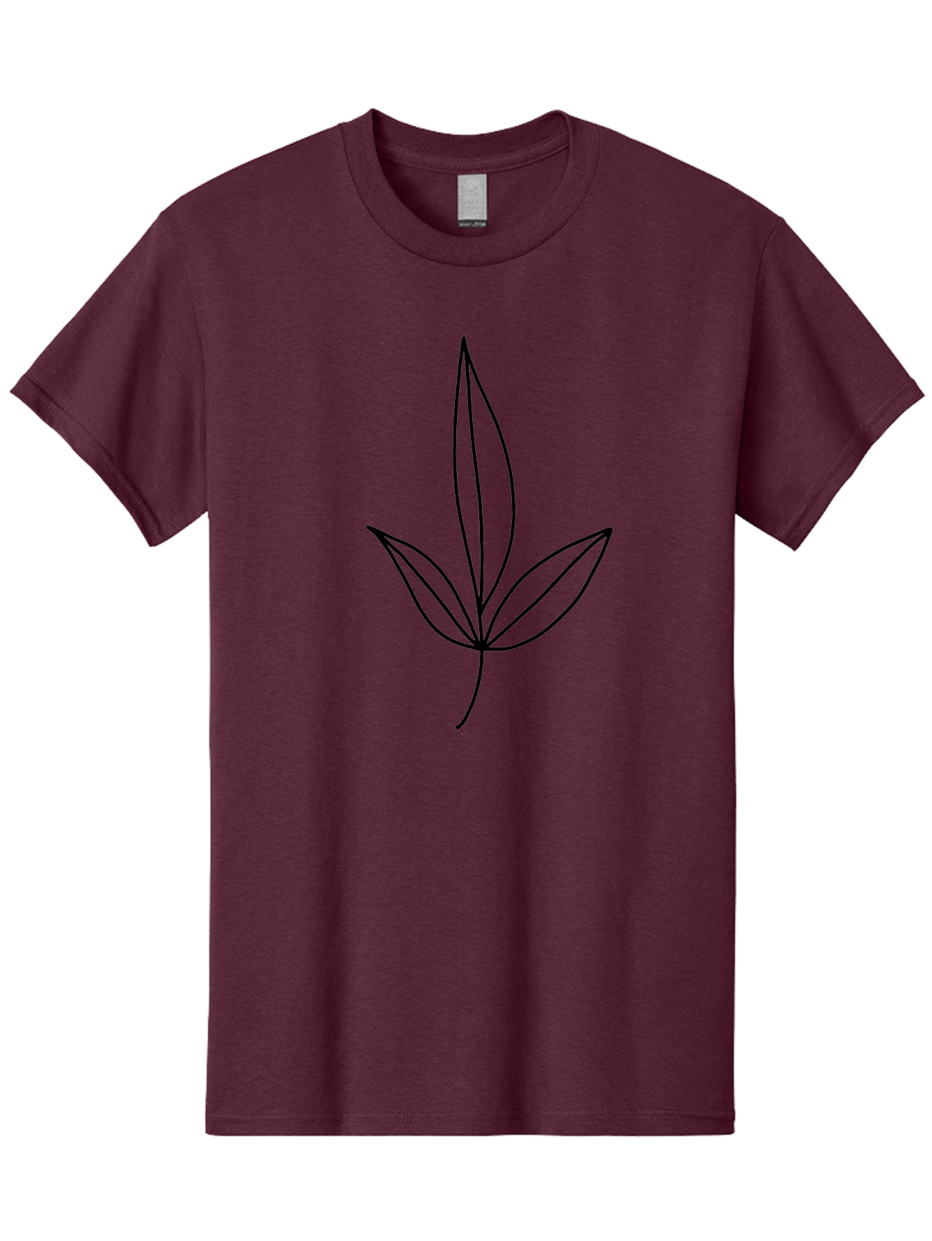 Cannabis-Leaf Men'S Graphic Tee, 100% Cotton, Comfortable Casual Summer Wear, Machine Washable, Cannabis Leaf, Marijuana Symbol, Minimalist Design, Simple Shapes, Black Outline, Cannabis Culture, Herb Icon, Simple Graphics -  Aaa410