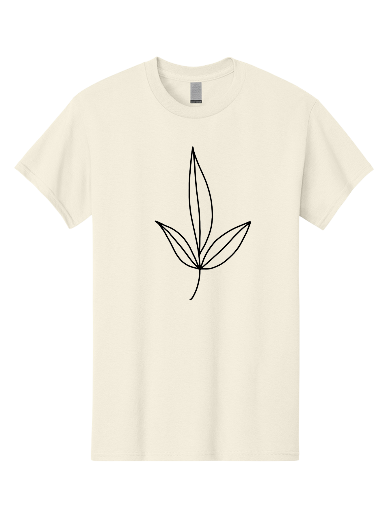 Cannabis-Leaf Men'S Graphic Tee, 100% Cotton, Comfortable Casual Summer Wear, Machine Washable, Cannabis Leaf, Marijuana Symbol, Minimalist Design, Simple Shapes, Black Outline, Cannabis Culture, Herb Icon, Simple Graphics -  Aaa410