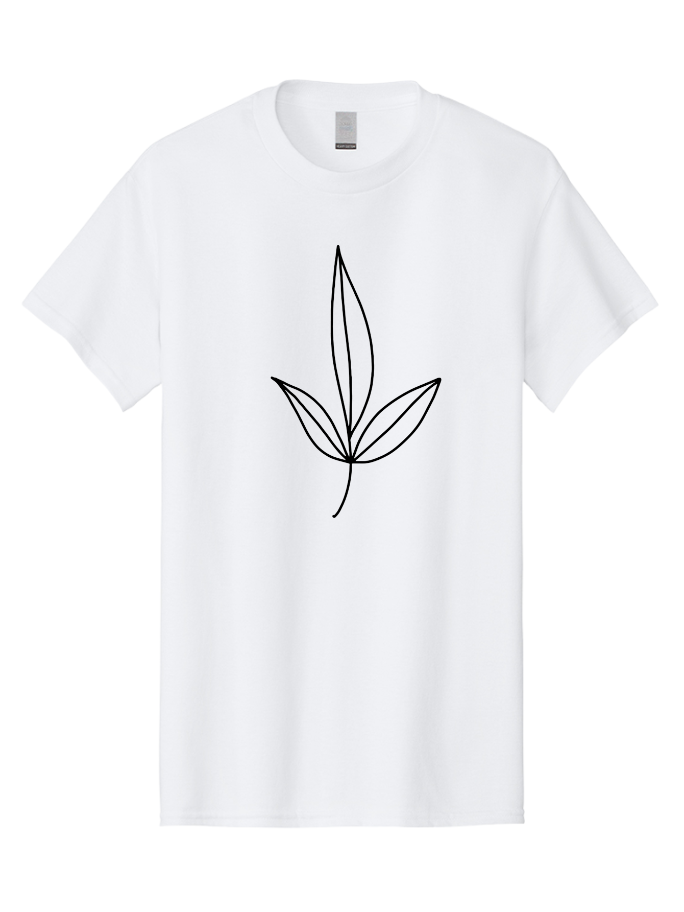 Cannabis-Leaf Men'S Graphic Tee, 100% Cotton, Comfortable Casual Summer Wear, Machine Washable, Cannabis Leaf, Marijuana Symbol, Minimalist Design, Simple Shapes, Black Outline, Cannabis Culture, Herb Icon, Simple Graphics -  Aaa410