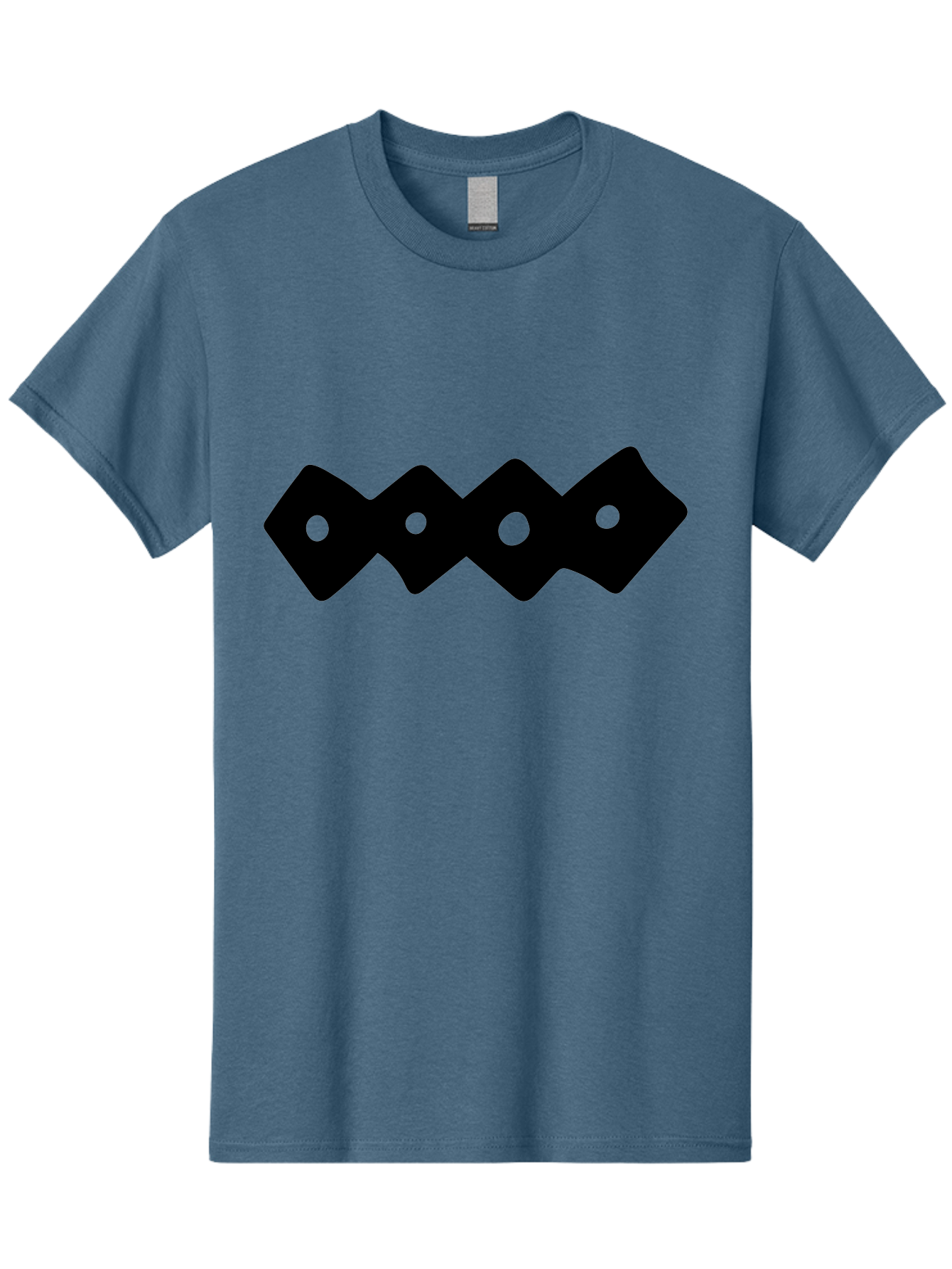 Chain-Links Men'S Graphic Tee, 100% Cotton, Comfortable Casual Summer Wear, Machine Washable, Black Logo Design, Minimalist Branding, Circular Elements, Modern Graphic Design, Abstract Symbol, Corporate Identity -  Aaa411