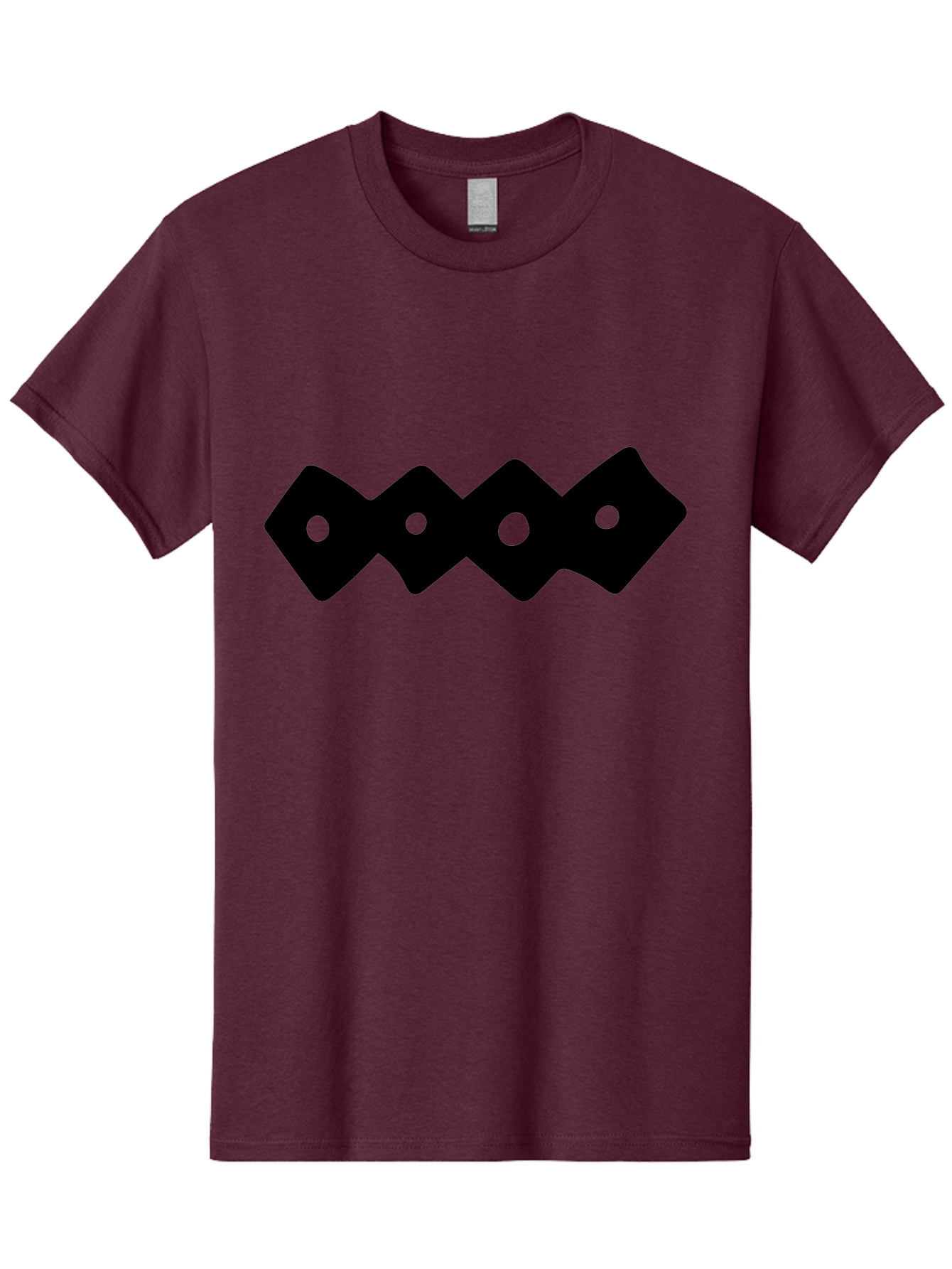 Chain-Links Men'S Graphic Tee, 100% Cotton, Comfortable Casual Summer Wear, Machine Washable, Black Logo Design, Minimalist Branding, Circular Elements, Modern Graphic Design, Abstract Symbol, Corporate Identity -  Aaa411