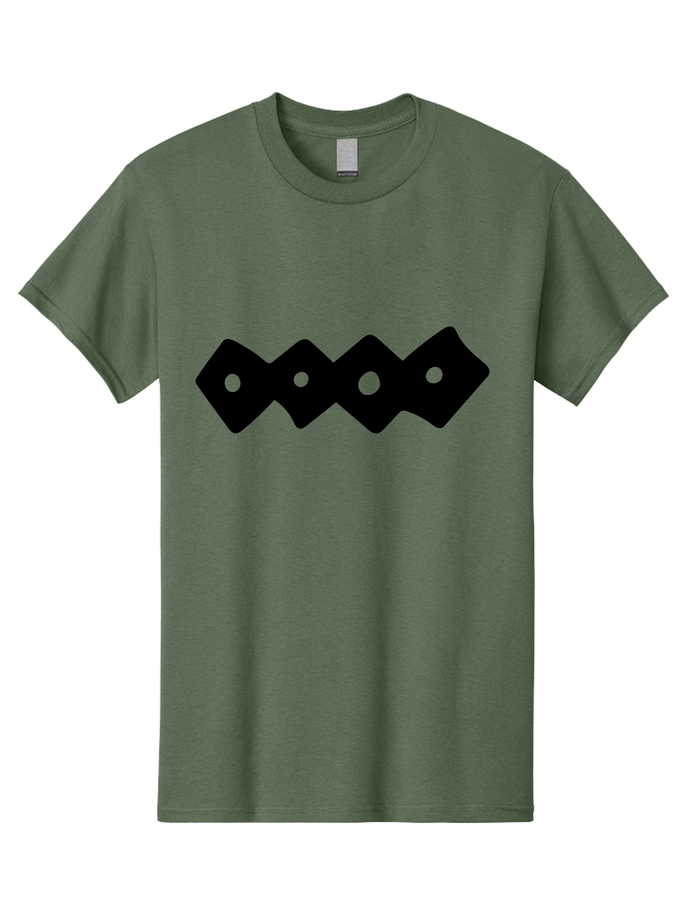 Chain-Links Men'S Graphic Tee, 100% Cotton, Comfortable Casual Summer Wear, Machine Washable, Black Logo Design, Minimalist Branding, Circular Elements, Modern Graphic Design, Abstract Symbol, Corporate Identity -  Aaa411