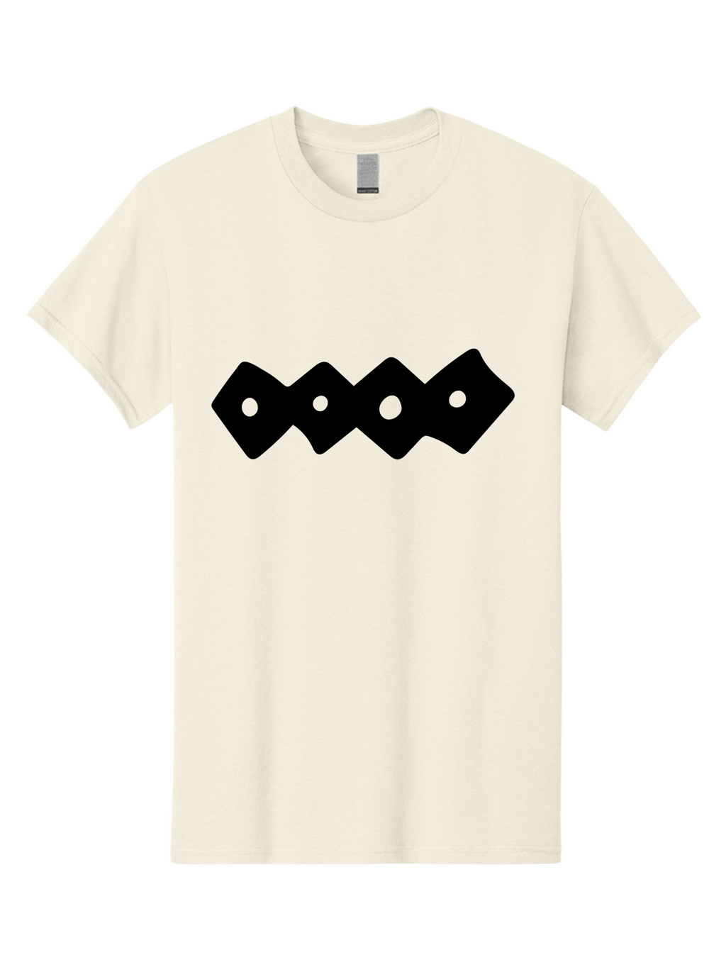 Chain-Links Men'S Graphic Tee, 100% Cotton, Comfortable Casual Summer Wear, Machine Washable, Black Logo Design, Minimalist Branding, Circular Elements, Modern Graphic Design, Abstract Symbol, Corporate Identity -  Aaa411