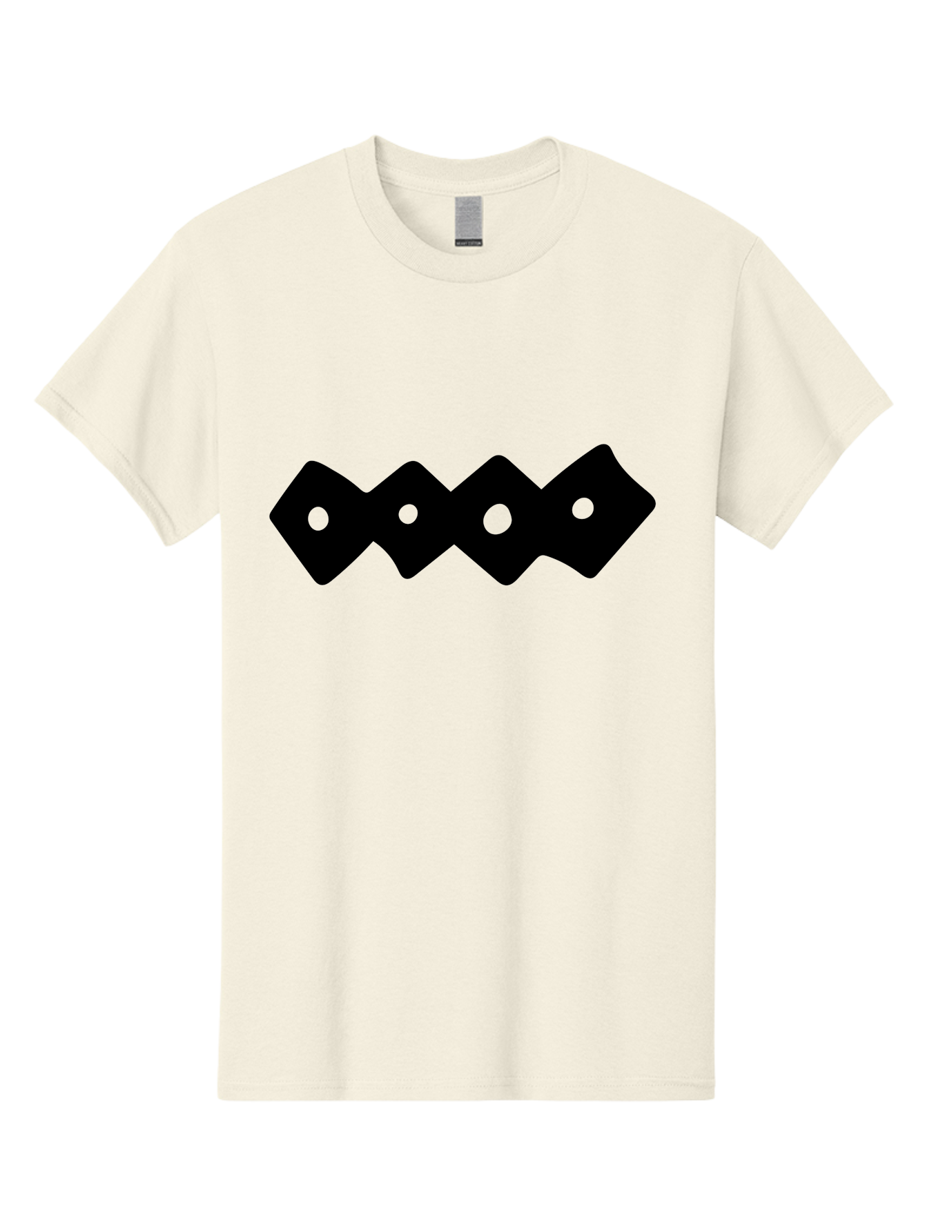 Chain-Links Men'S Graphic Tee, 100% Cotton, Comfortable Casual Summer Wear, Machine Washable, Black Logo Design, Minimalist Branding, Circular Elements, Modern Graphic Design, Abstract Symbol, Corporate Identity -  Aaa411