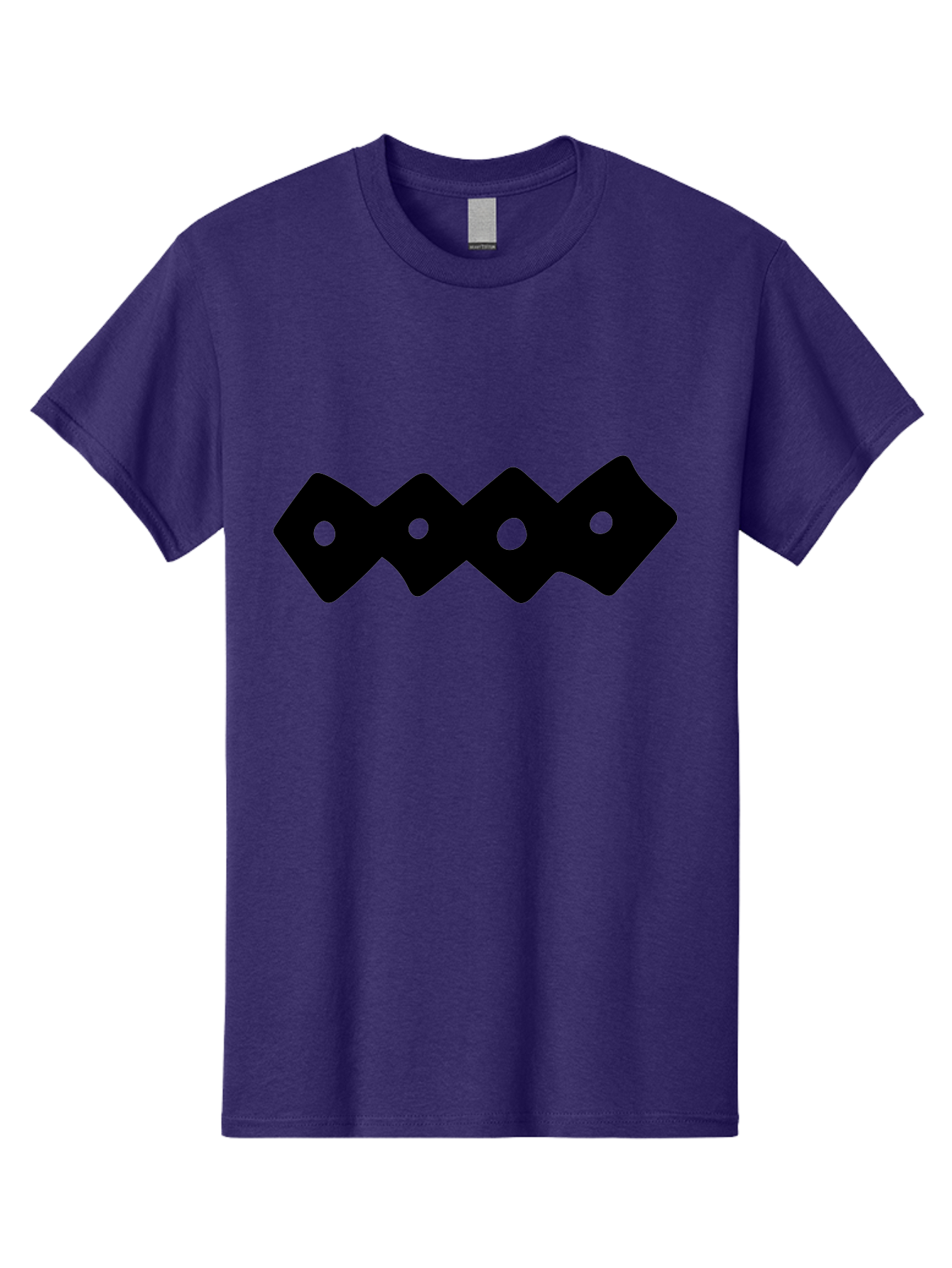 Chain-Links Men'S Graphic Tee, 100% Cotton, Comfortable Casual Summer Wear, Machine Washable, Black Logo Design, Minimalist Branding, Circular Elements, Modern Graphic Design, Abstract Symbol, Corporate Identity -  Aaa411