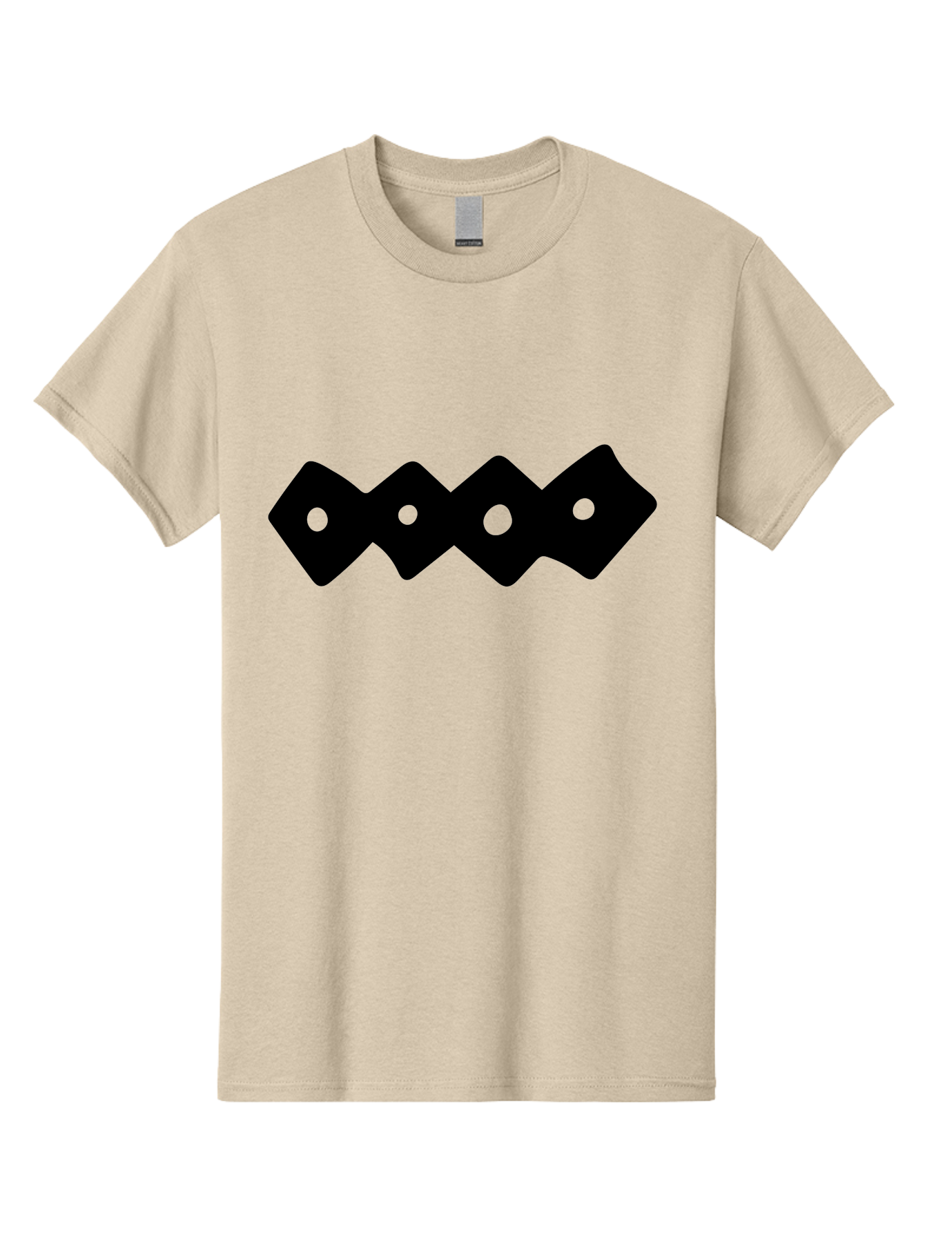 Chain-Links Men'S Graphic Tee, 100% Cotton, Comfortable Casual Summer Wear, Machine Washable, Black Logo Design, Minimalist Branding, Circular Elements, Modern Graphic Design, Abstract Symbol, Corporate Identity -  Aaa411
