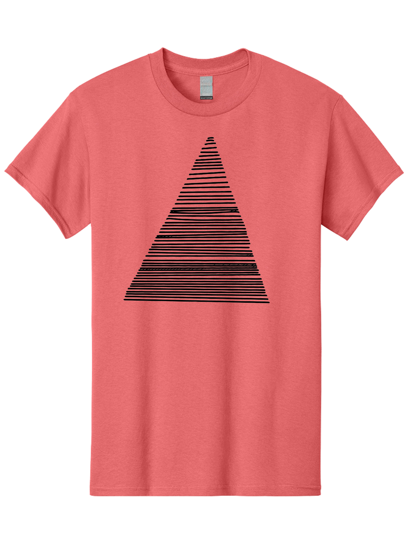 Christmas-Tree-1 Men'S Graphic Tee, 100% Cotton, Comfortable Casual Summer Wear, Machine Washable, Christmas Tree Illustration, Black Lines, Geometric Shape, Festive Design, Minimalist Art, Holiday Decoration, Simple Graphics -  Aaa412