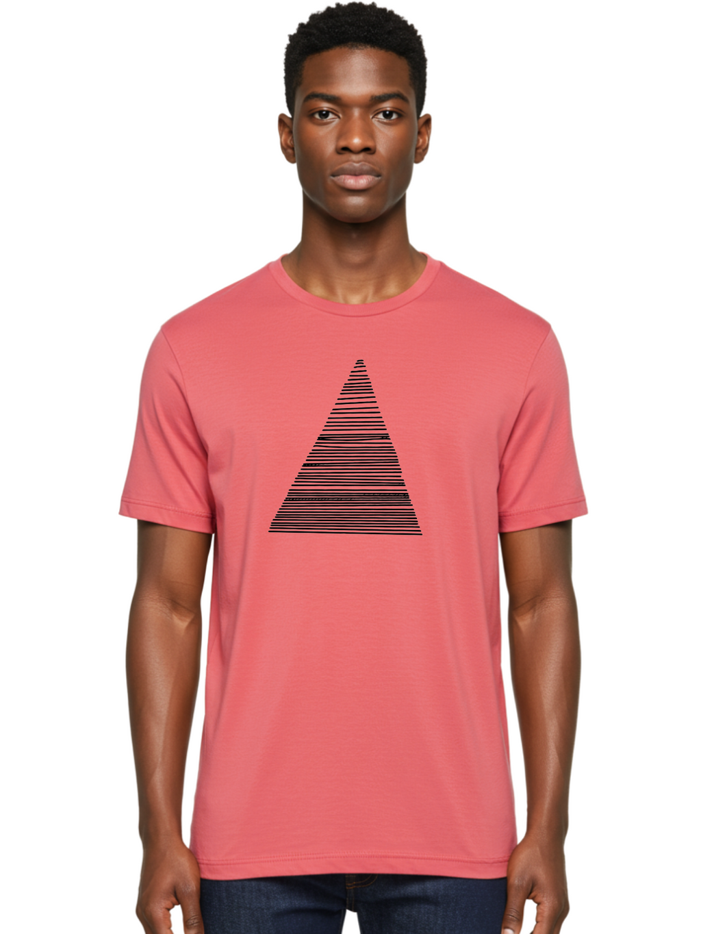 Christmas-Tree-1 Men'S Graphic Tee, 100% Cotton, Comfortable Casual Summer Wear, Machine Washable, Christmas Tree Illustration, Black Lines, Geometric Shape, Festive Design, Minimalist Art, Holiday Decoration, Simple Graphics -  Aaa412