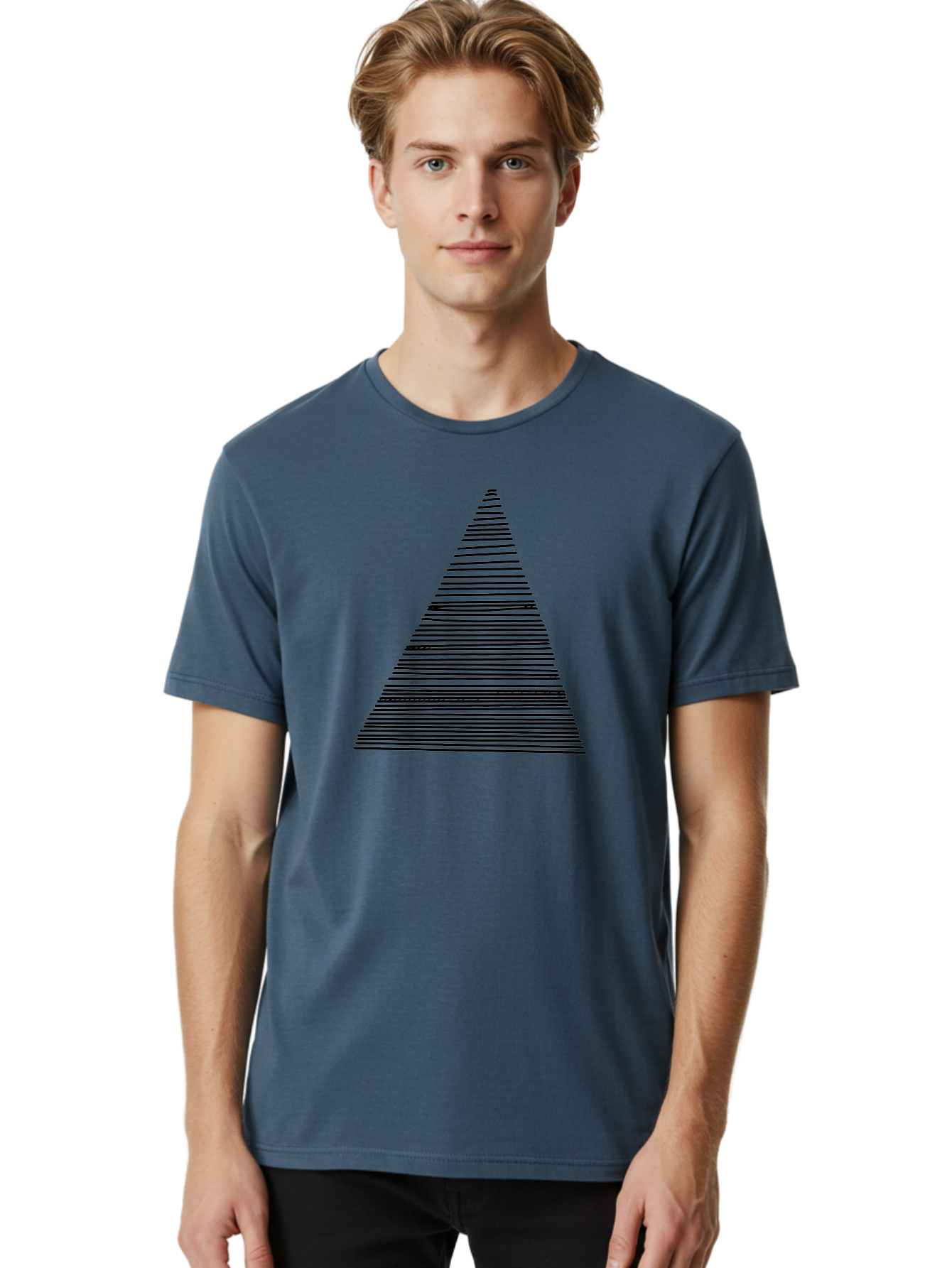 Christmas-Tree-1 Men'S Graphic Tee, 100% Cotton, Comfortable Casual Summer Wear, Machine Washable, Christmas Tree Illustration, Black Lines, Geometric Shape, Festive Design, Minimalist Art, Holiday Decoration, Simple Graphics -  Aaa412