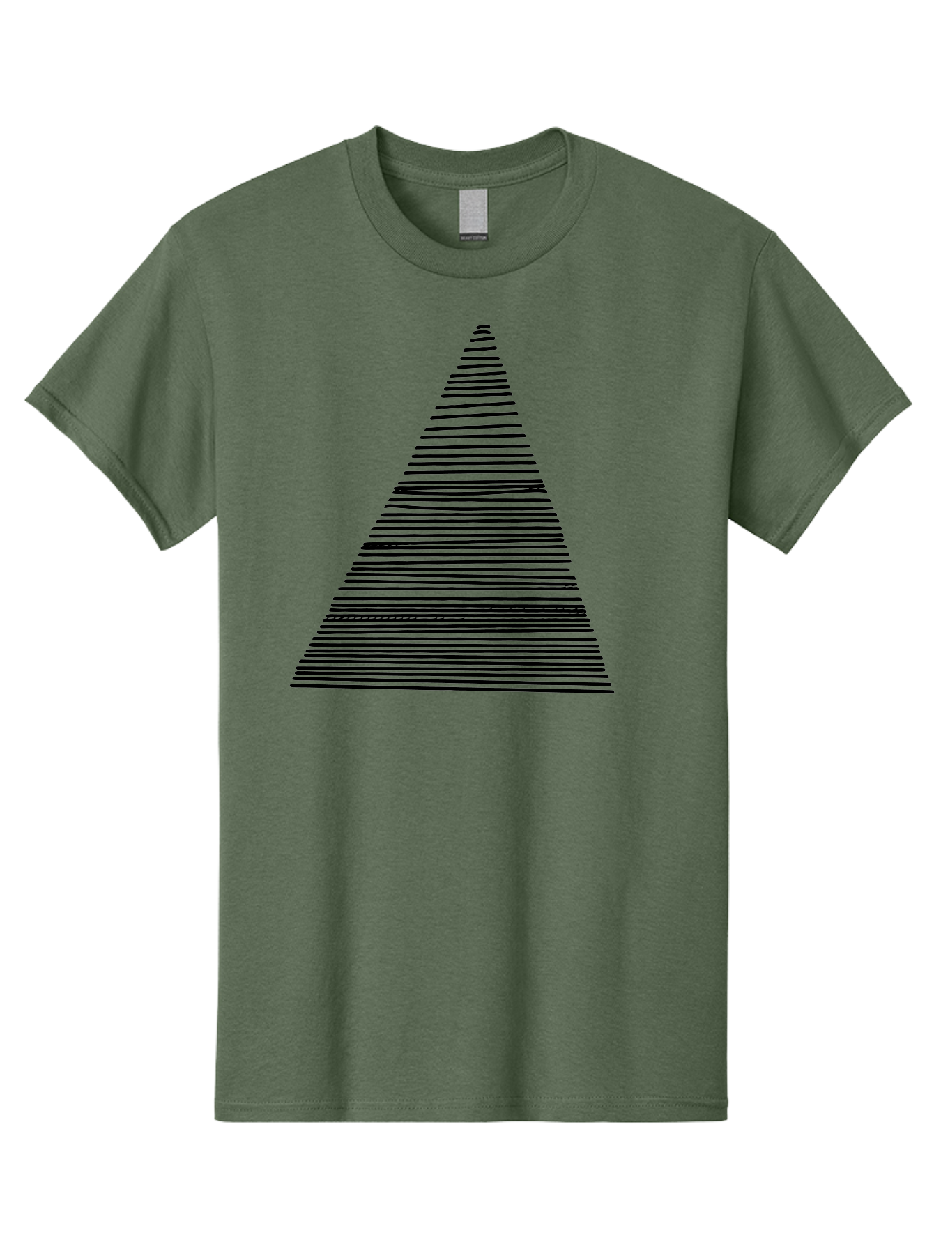 Christmas-Tree-1 Men'S Graphic Tee, 100% Cotton, Comfortable Casual Summer Wear, Machine Washable, Christmas Tree Illustration, Black Lines, Geometric Shape, Festive Design, Minimalist Art, Holiday Decoration, Simple Graphics -  Aaa412