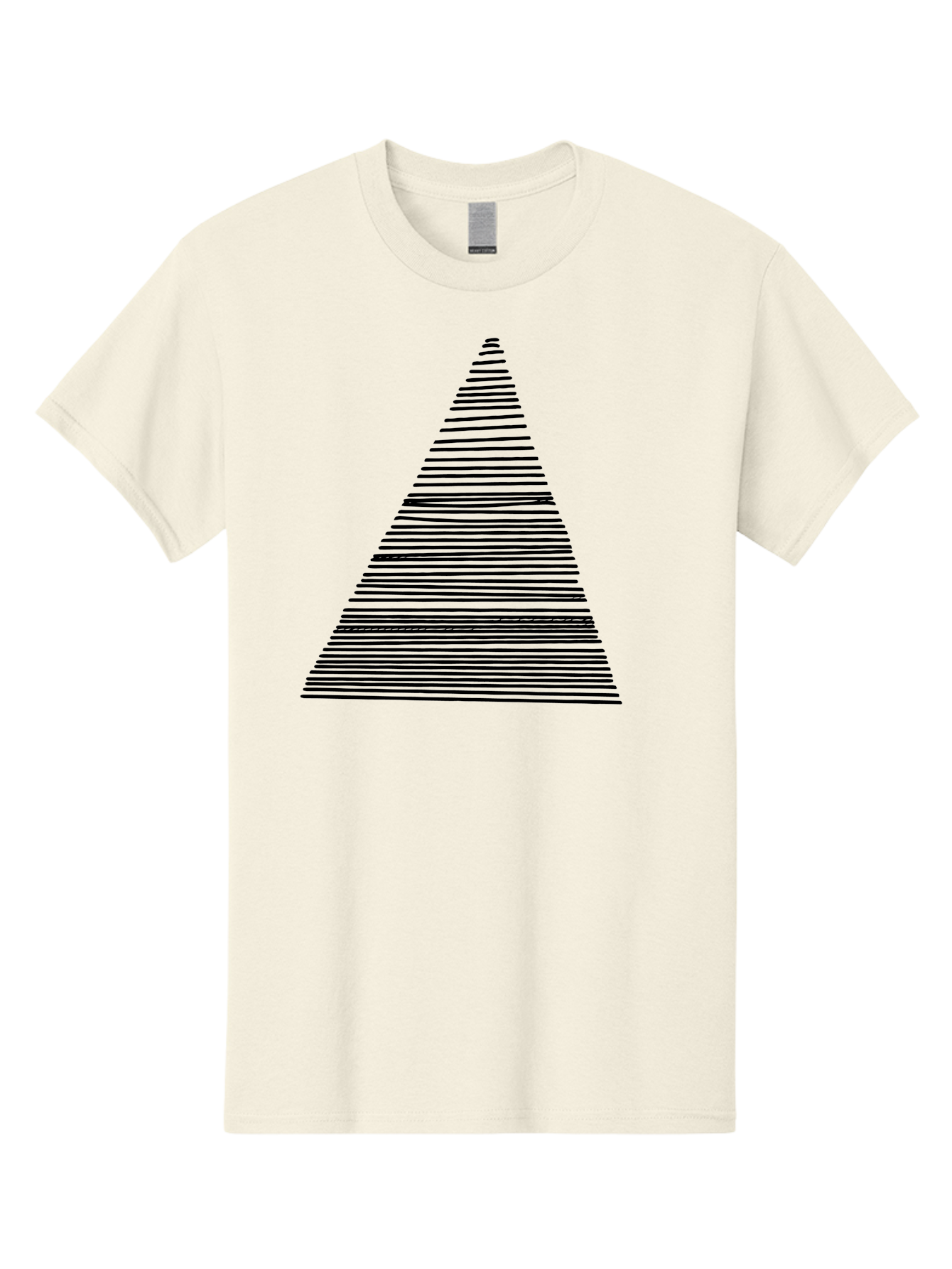 Christmas-Tree-1 Men'S Graphic Tee, 100% Cotton, Comfortable Casual Summer Wear, Machine Washable, Christmas Tree Illustration, Black Lines, Geometric Shape, Festive Design, Minimalist Art, Holiday Decoration, Simple Graphics -  Aaa412