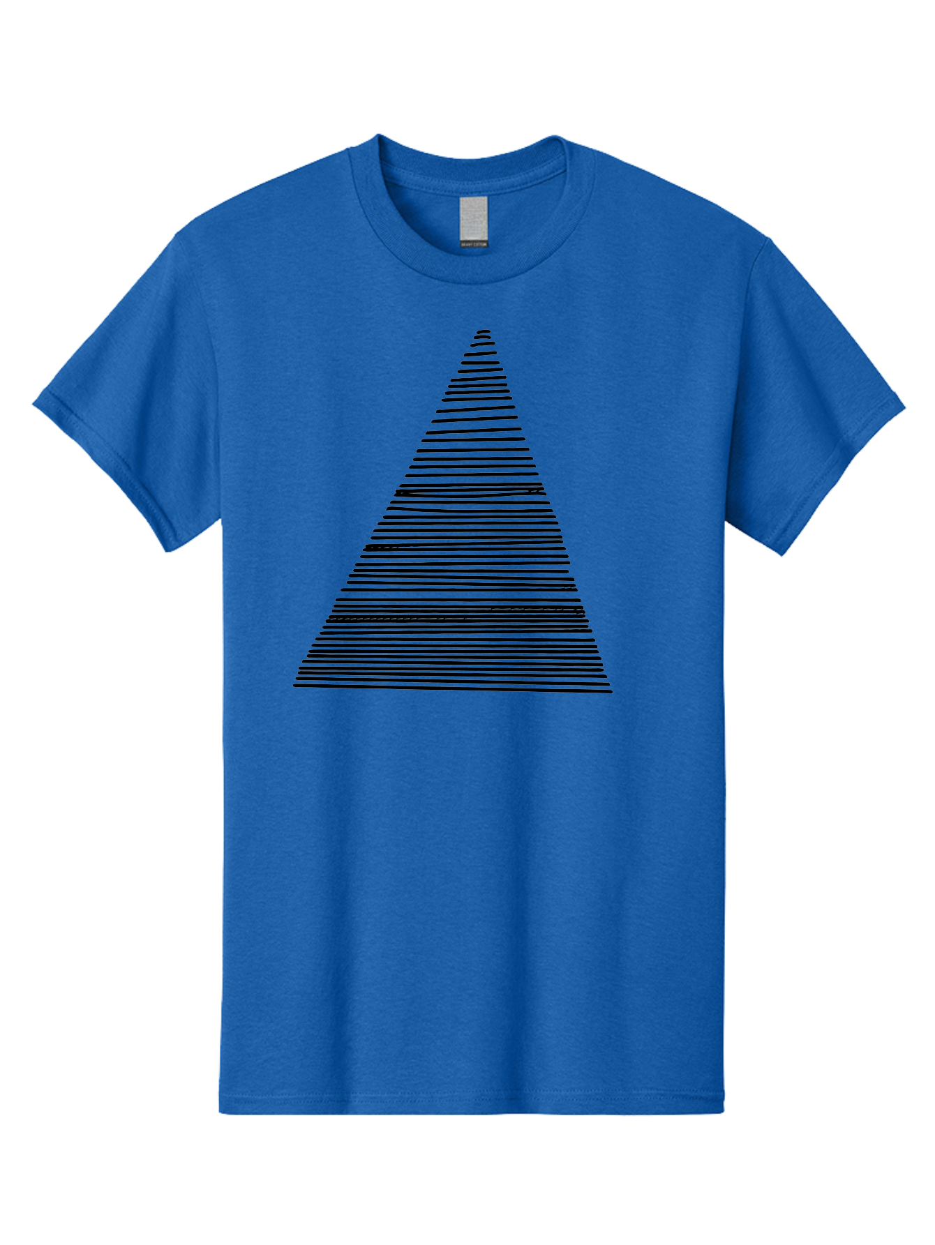 Christmas-Tree-1 Men'S Graphic Tee, 100% Cotton, Comfortable Casual Summer Wear, Machine Washable, Christmas Tree Illustration, Black Lines, Geometric Shape, Festive Design, Minimalist Art, Holiday Decoration, Simple Graphics -  Aaa412