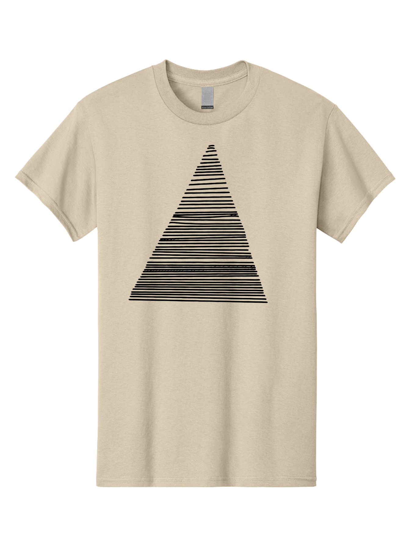 Christmas-Tree-1 Men'S Graphic Tee, 100% Cotton, Comfortable Casual Summer Wear, Machine Washable, Christmas Tree Illustration, Black Lines, Geometric Shape, Festive Design, Minimalist Art, Holiday Decoration, Simple Graphics -  Aaa412