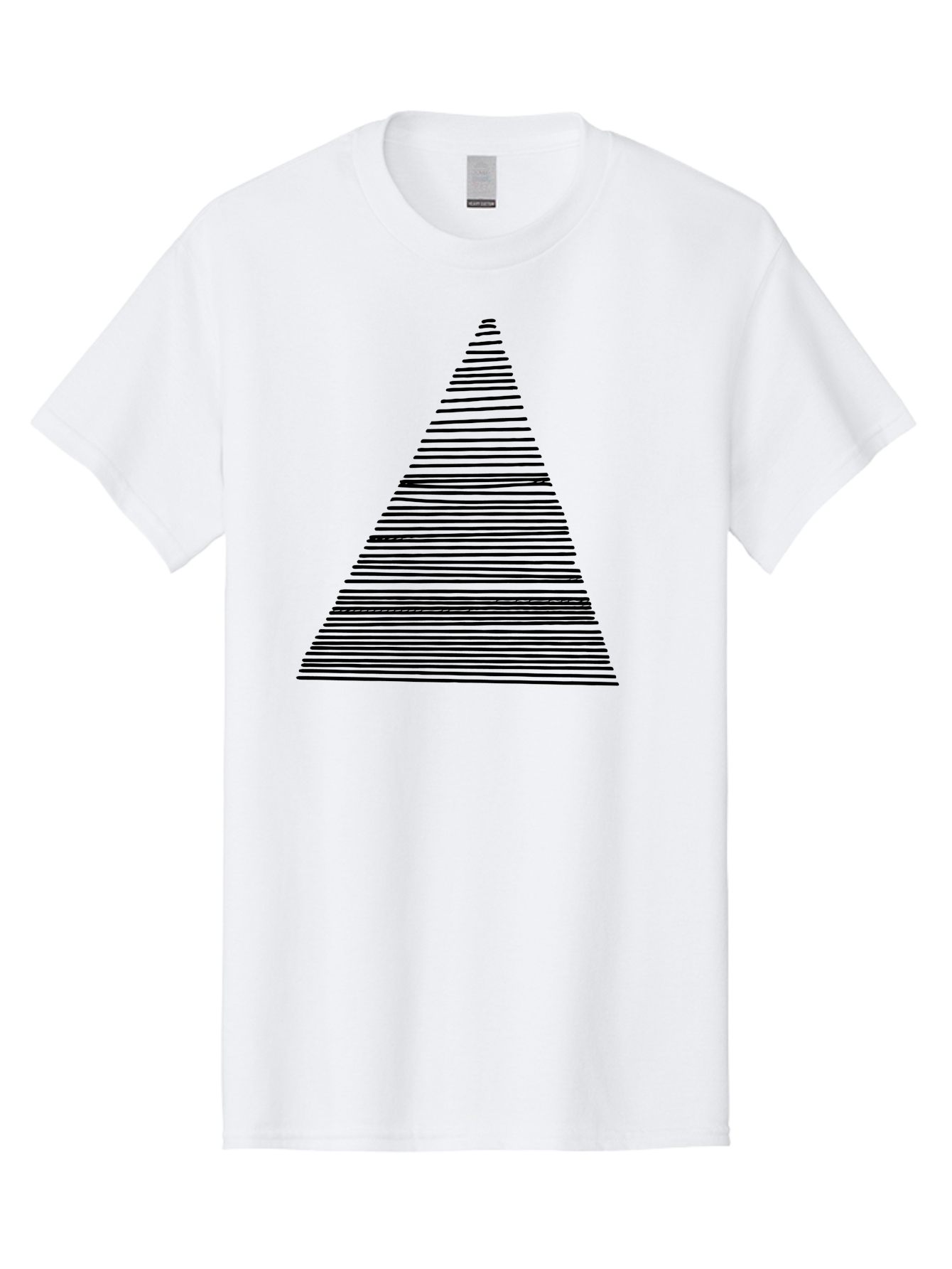 Christmas-Tree-1 Men'S Graphic Tee, 100% Cotton, Comfortable Casual Summer Wear, Machine Washable, Christmas Tree Illustration, Black Lines, Geometric Shape, Festive Design, Minimalist Art, Holiday Decoration, Simple Graphics -  Aaa412