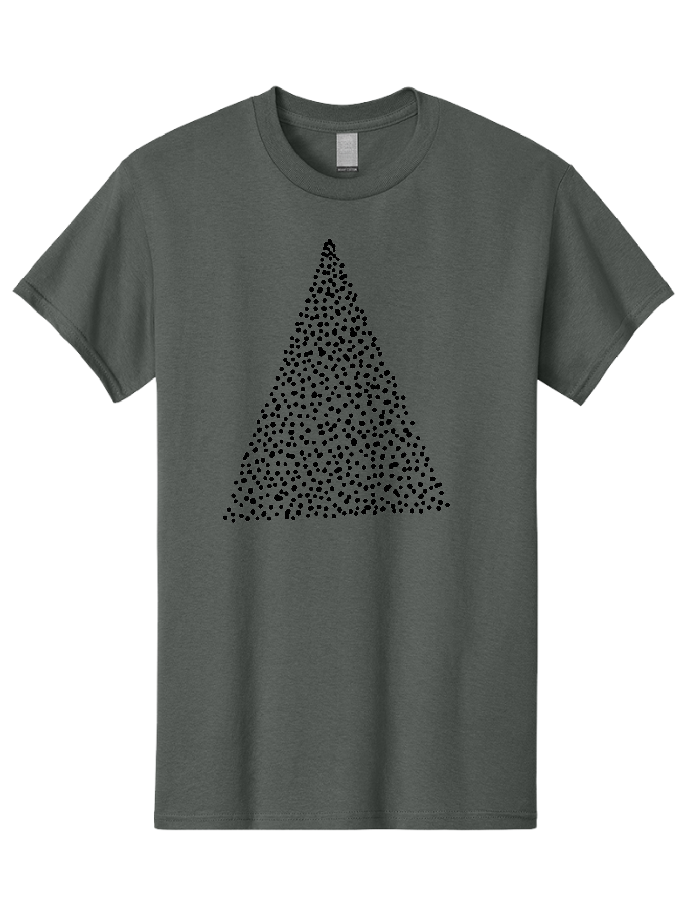 Christmas-Tree Men'S Graphic Tee, 100% Cotton, Comfortable Casual Summer Wear, Machine Washable, Christmas Tree, Black Dots Design, Festive Decor, Holiday Graphics, Minimalist Christmas, Dot Art -  Aaa413