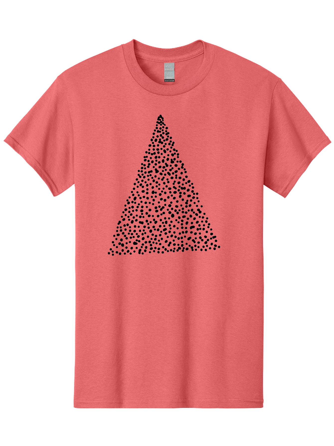 Christmas-Tree Men'S Graphic Tee, 100% Cotton, Comfortable Casual Summer Wear, Machine Washable, Christmas Tree, Black Dots Design, Festive Decor, Holiday Graphics, Minimalist Christmas, Dot Art -  Aaa413
