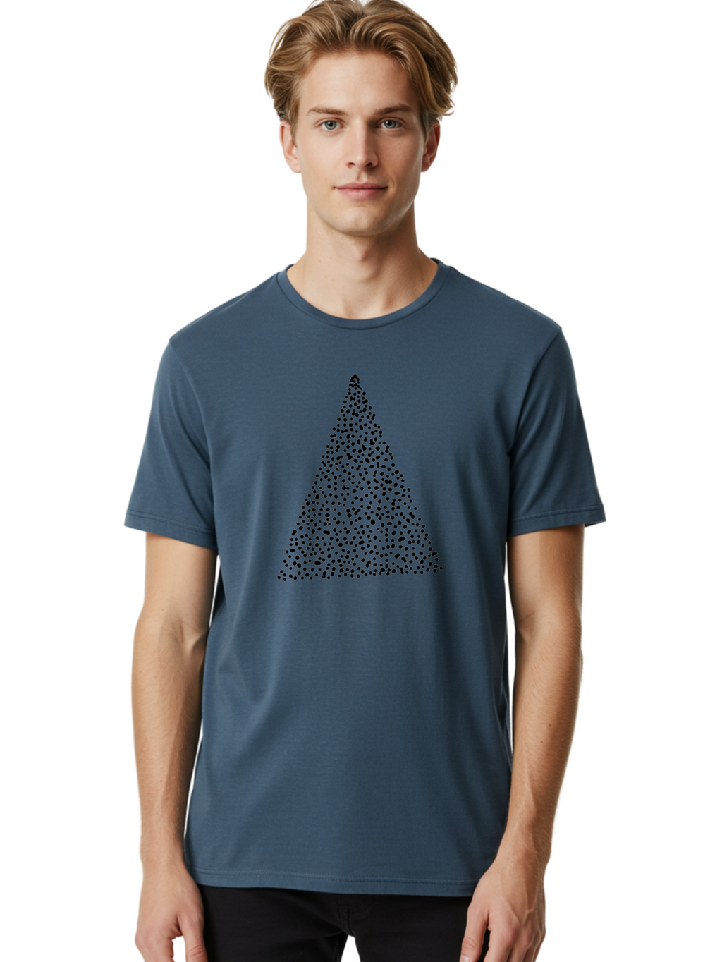 Christmas-Tree Men'S Graphic Tee, 100% Cotton, Comfortable Casual Summer Wear, Machine Washable, Christmas Tree, Black Dots Design, Festive Decor, Holiday Graphics, Minimalist Christmas, Dot Art -  Aaa413