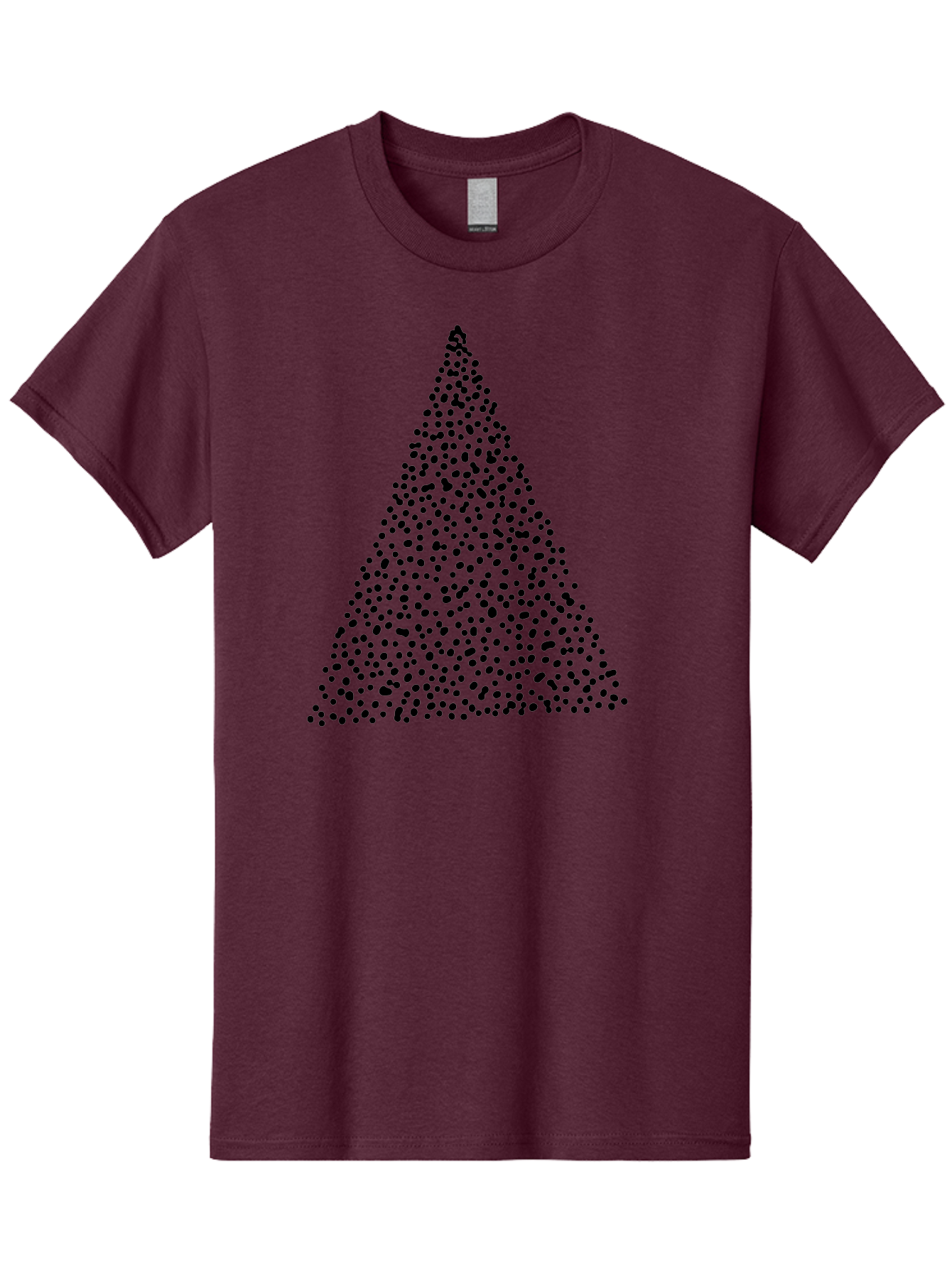 Christmas-Tree Men'S Graphic Tee, 100% Cotton, Comfortable Casual Summer Wear, Machine Washable, Christmas Tree, Black Dots Design, Festive Decor, Holiday Graphics, Minimalist Christmas, Dot Art -  Aaa413