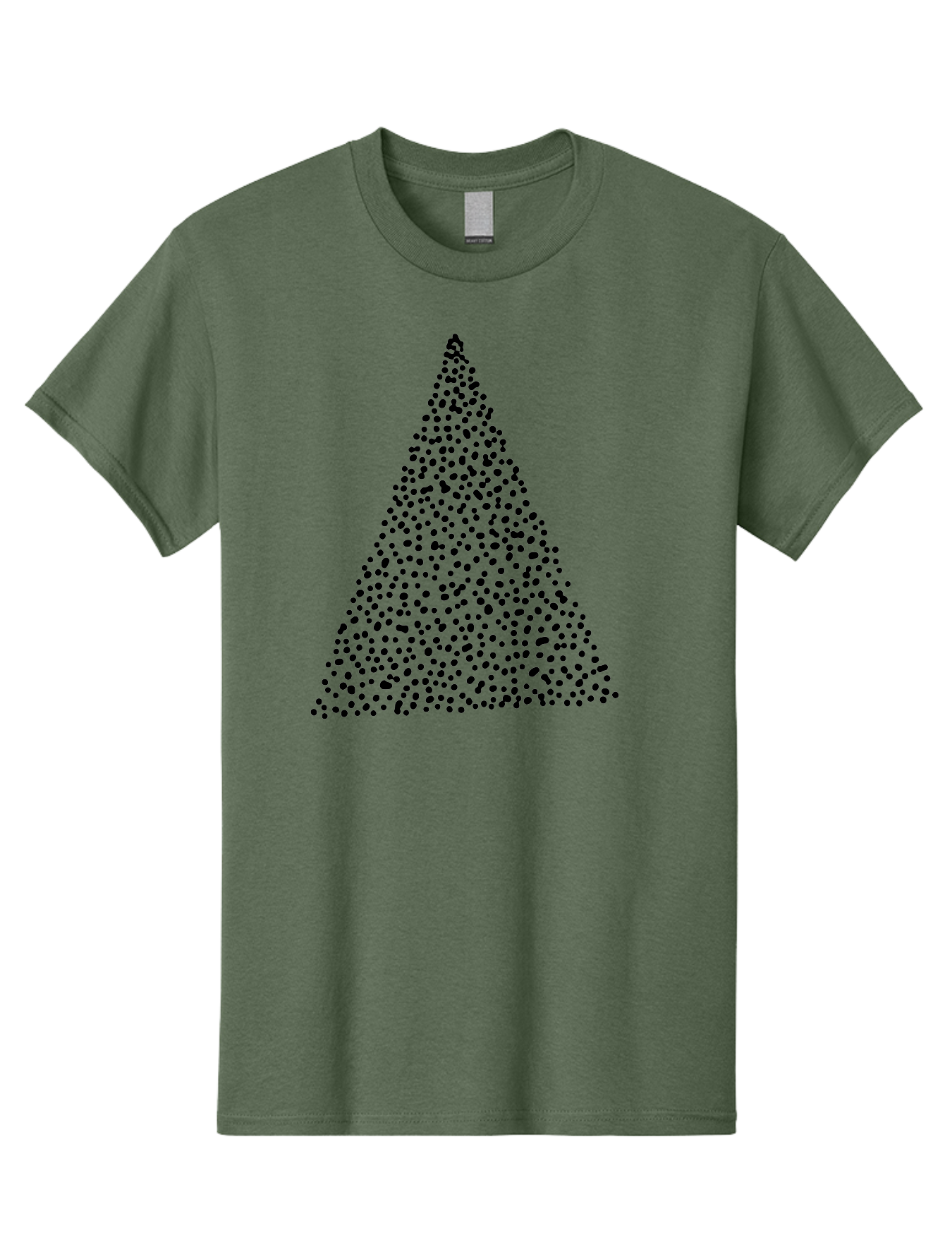 Christmas-Tree Men'S Graphic Tee, 100% Cotton, Comfortable Casual Summer Wear, Machine Washable, Christmas Tree, Black Dots Design, Festive Decor, Holiday Graphics, Minimalist Christmas, Dot Art -  Aaa413