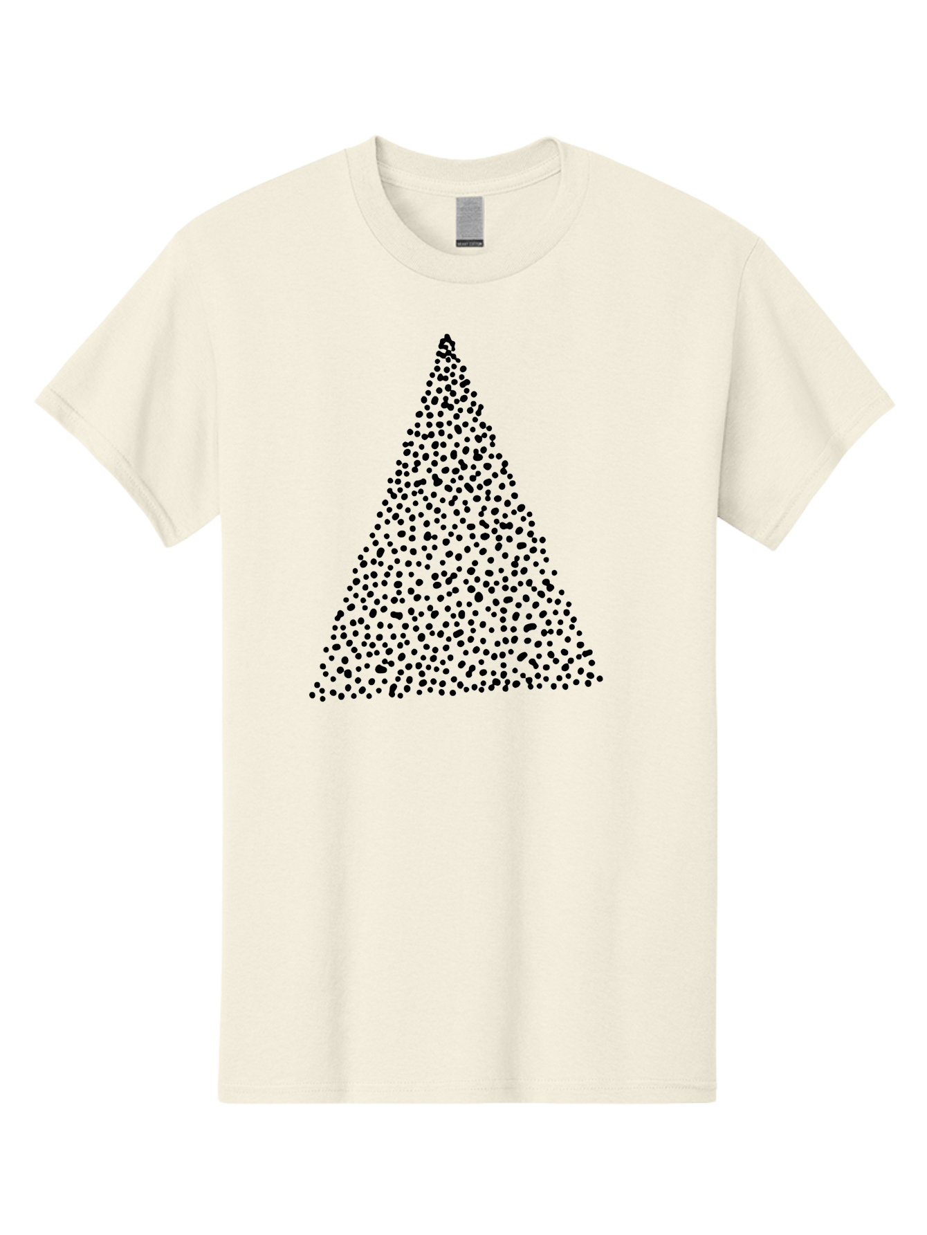 Christmas-Tree Men'S Graphic Tee, 100% Cotton, Comfortable Casual Summer Wear, Machine Washable, Christmas Tree, Black Dots Design, Festive Decor, Holiday Graphics, Minimalist Christmas, Dot Art -  Aaa413