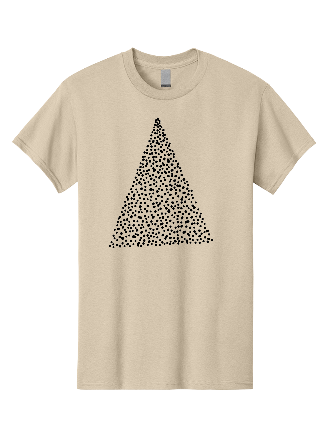 Christmas-Tree Men'S Graphic Tee, 100% Cotton, Comfortable Casual Summer Wear, Machine Washable, Christmas Tree, Black Dots Design, Festive Decor, Holiday Graphics, Minimalist Christmas, Dot Art -  Aaa413