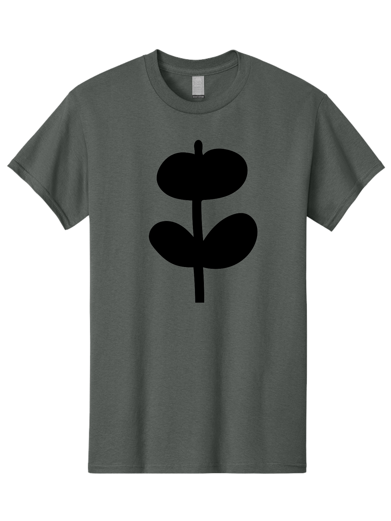 Clover-Silhouette Men'S Graphic Tee, 100% Cotton, Comfortable Casual Summer Wear, Machine Washable, Clover Icon, Shamrock Symbol, Three-Leafed Plant, Simple Design, Minimalist Illustration, Black Silhouette -  Aaa414