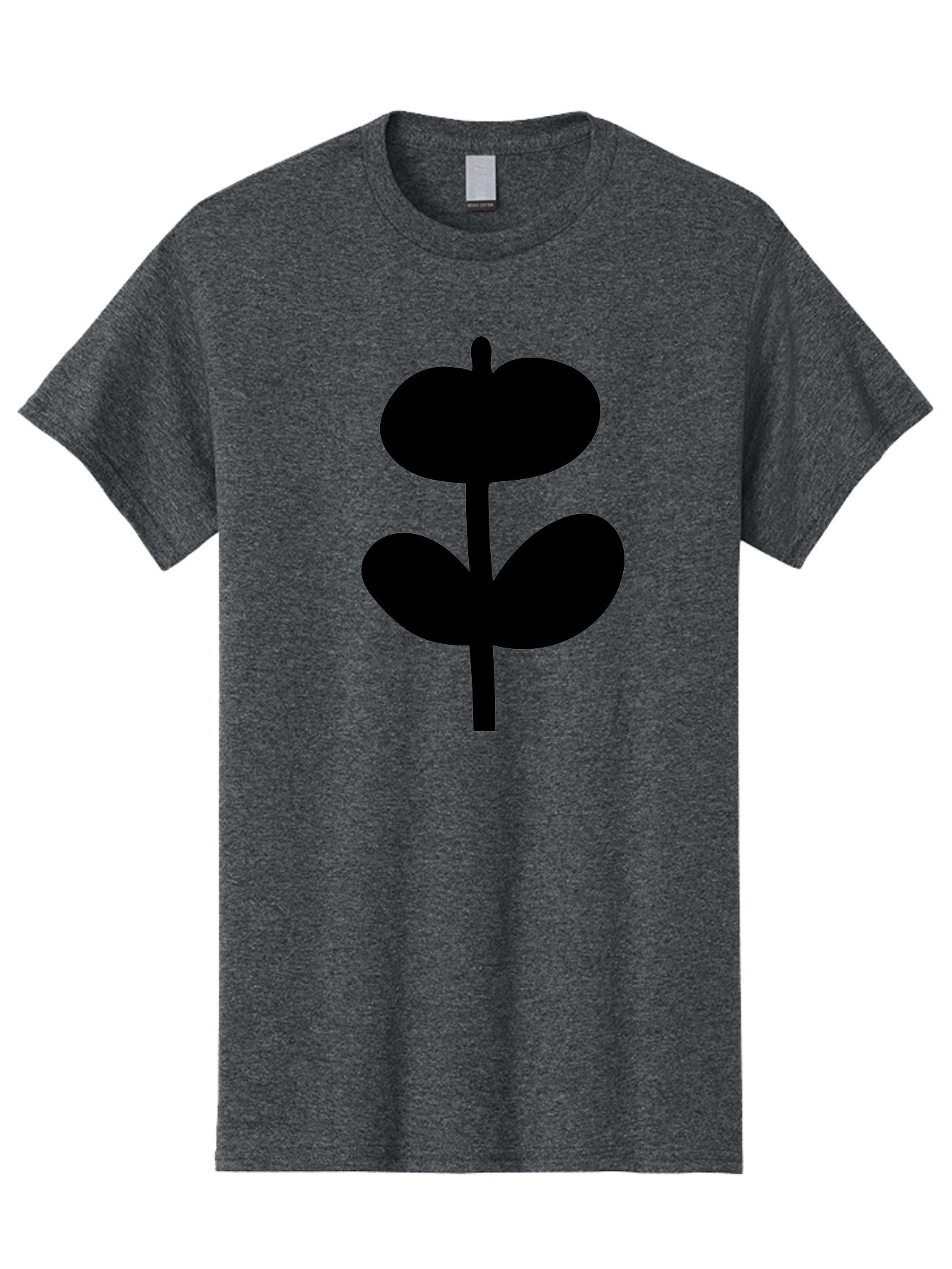 Clover-Silhouette Men'S Graphic Tee, 100% Cotton, Comfortable Casual Summer Wear, Machine Washable, Clover Icon, Shamrock Symbol, Three-Leafed Plant, Simple Design, Minimalist Illustration, Black Silhouette -  Aaa414