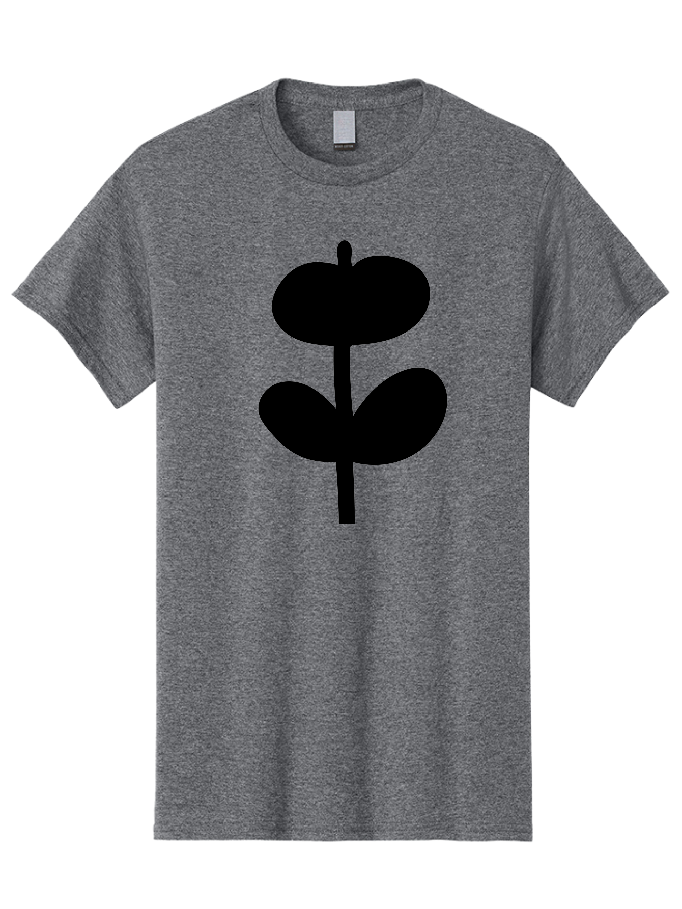 Clover-Silhouette Men'S Graphic Tee, 100% Cotton, Comfortable Casual Summer Wear, Machine Washable, Clover Icon, Shamrock Symbol, Three-Leafed Plant, Simple Design, Minimalist Illustration, Black Silhouette -  Aaa414