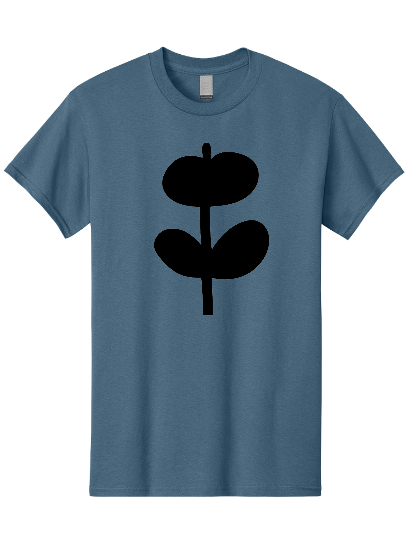 Clover-Silhouette Men'S Graphic Tee, 100% Cotton, Comfortable Casual Summer Wear, Machine Washable, Clover Icon, Shamrock Symbol, Three-Leafed Plant, Simple Design, Minimalist Illustration, Black Silhouette -  Aaa414