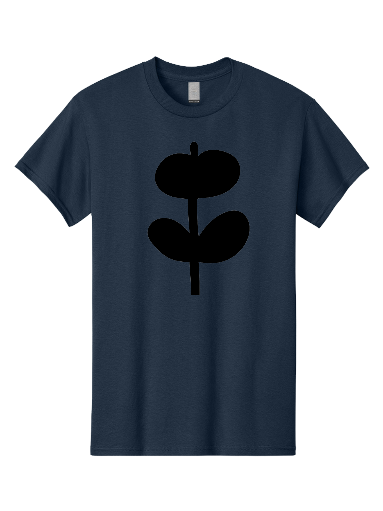 Clover-Silhouette Men'S Graphic Tee, 100% Cotton, Comfortable Casual Summer Wear, Machine Washable, Clover Icon, Shamrock Symbol, Three-Leafed Plant, Simple Design, Minimalist Illustration, Black Silhouette -  Aaa414
